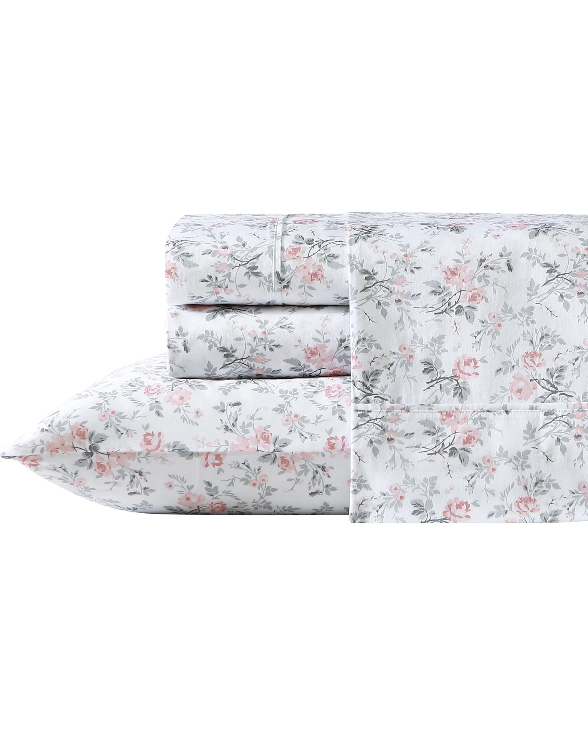 4 Laura Ashley Geneva Printed Cotton Fitted Bed Sheet Set With Pillowcase Blush - Single Bed - Multi, 4 of 4