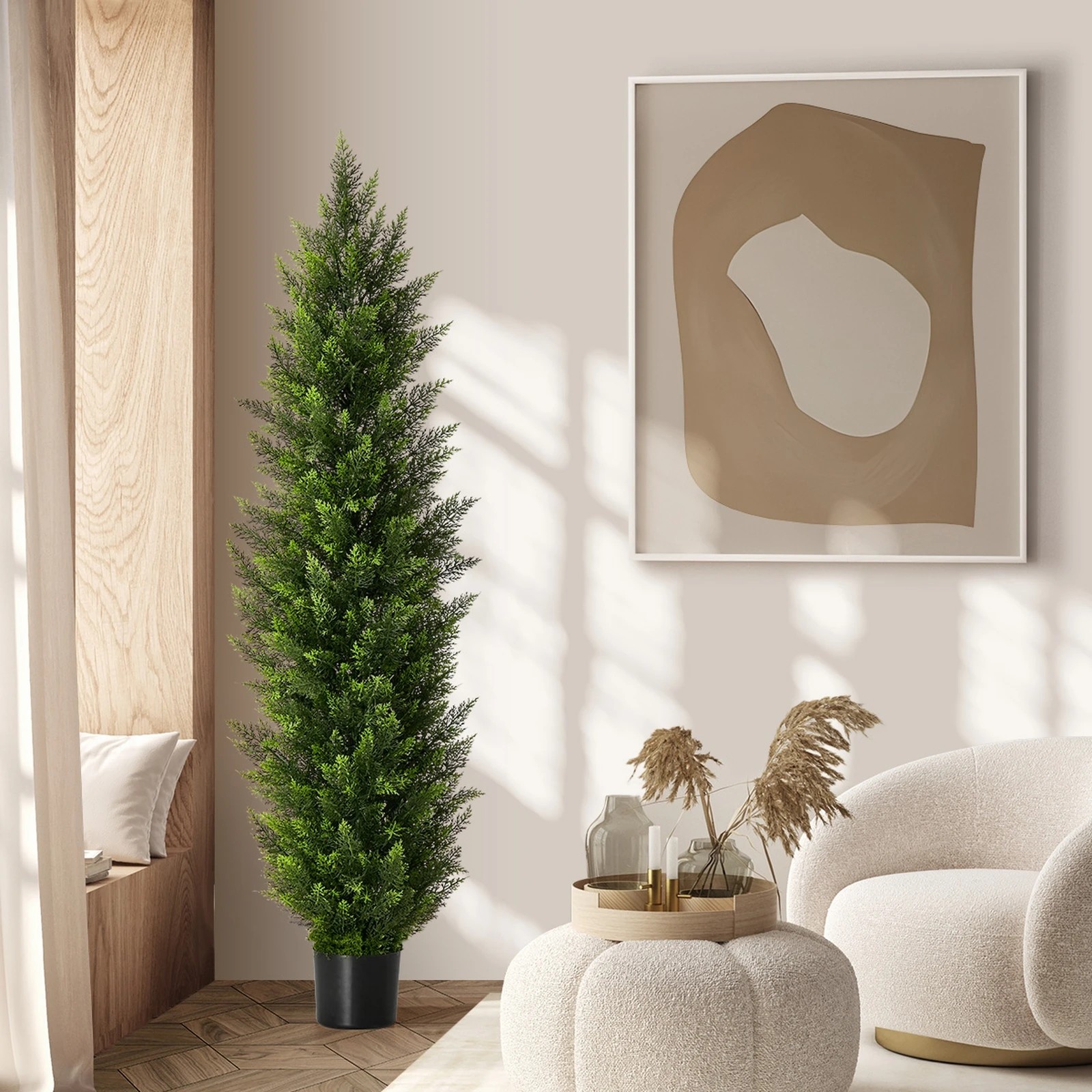 4 Livsip 150cm Artificial Topiary Cedar Tree Potted Faux Pine Plant, 4 of 9