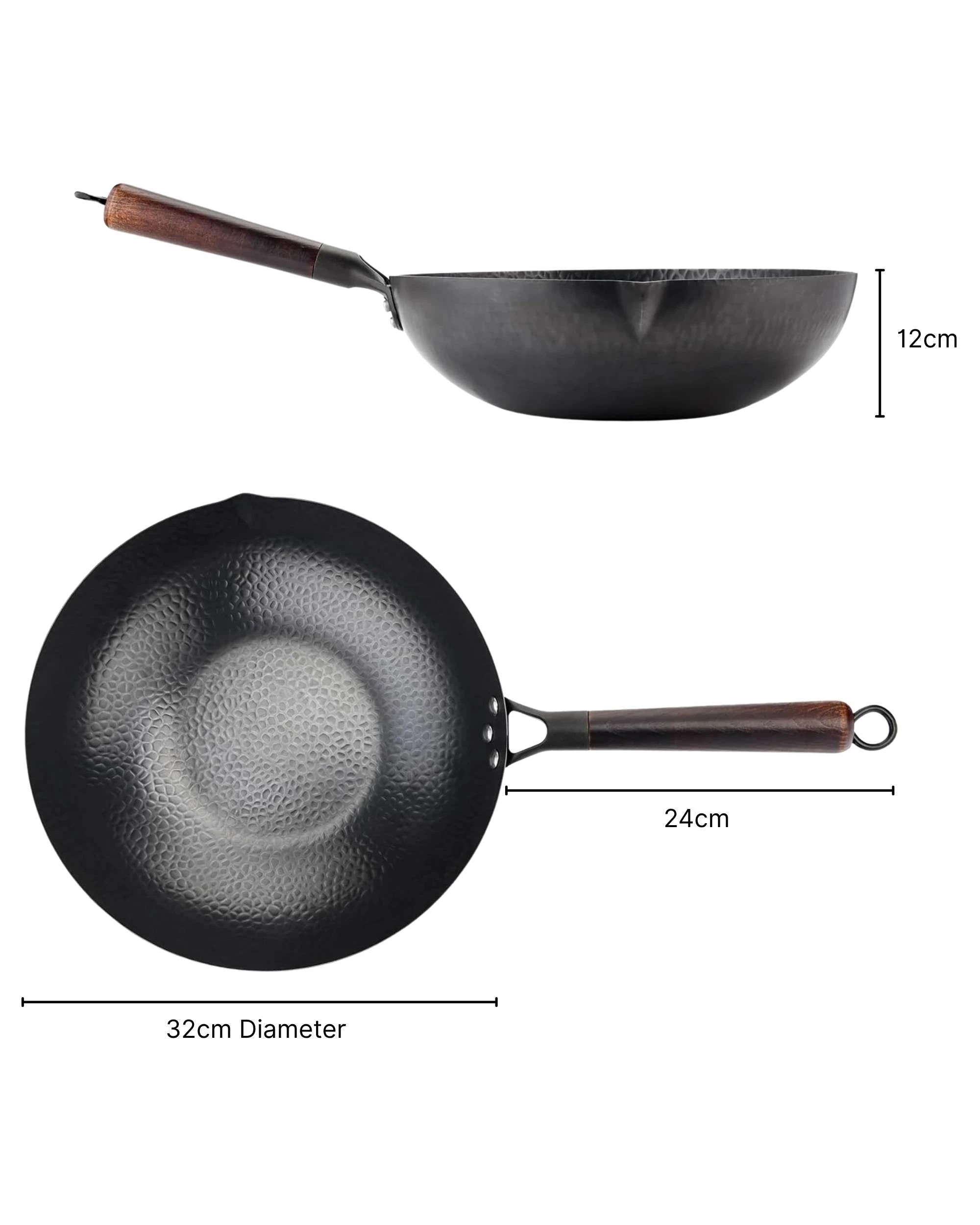 3 Kitchee 32cm Induction Wok Carbon Steel Flat Bottom with Lid + Spatula Set, 3 of 3