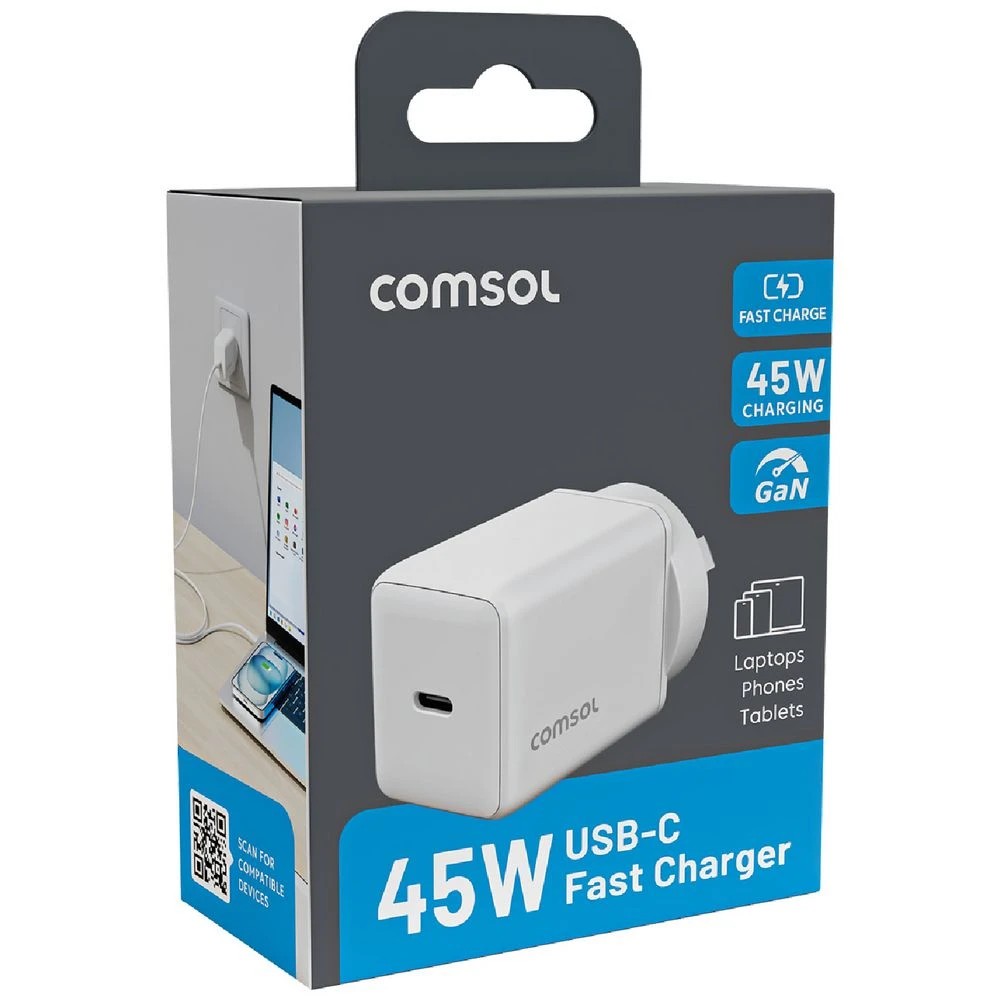 2 Comsol 45W USB-C Wall Charger White, 2 of 5