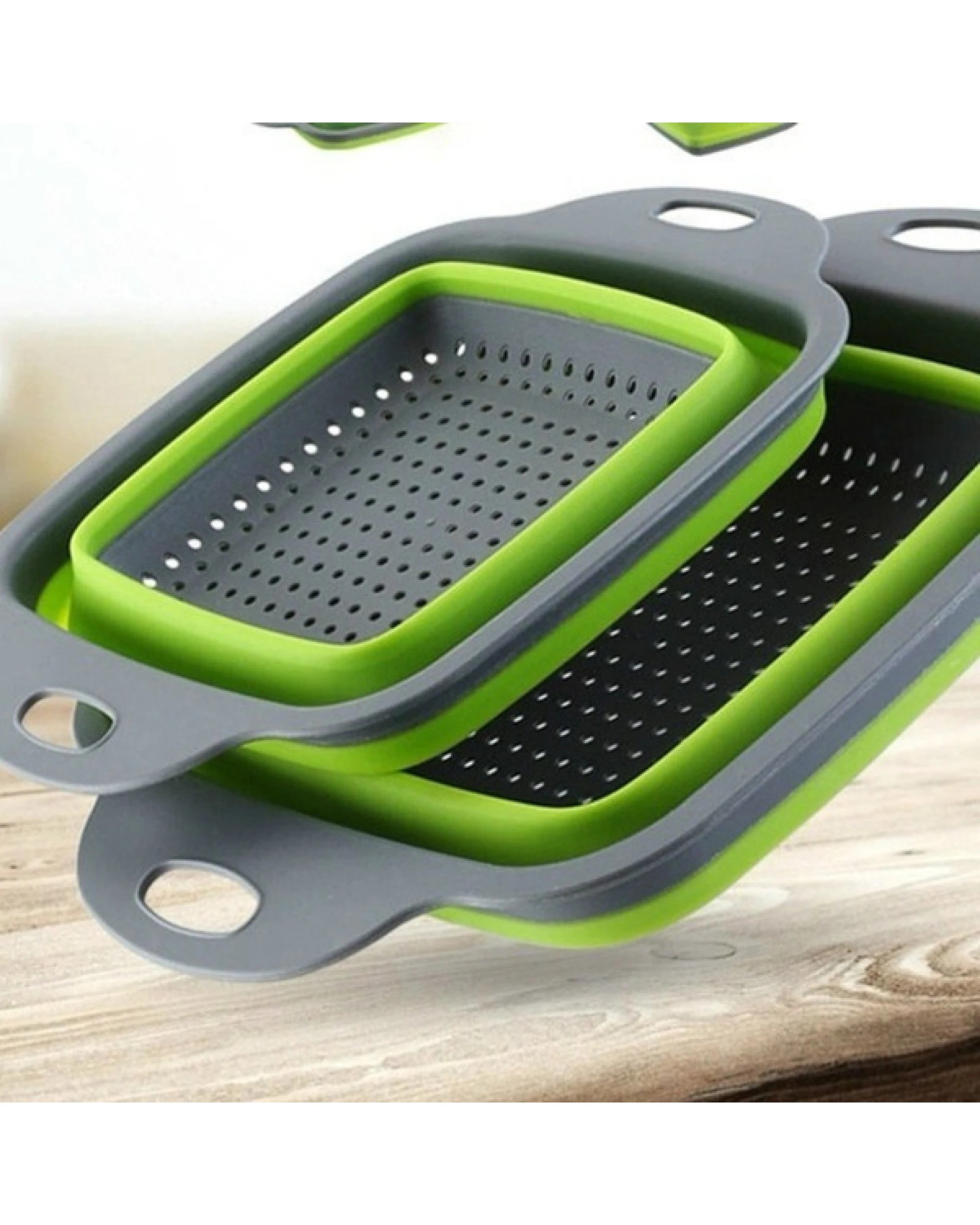 4 BR Home Collapsible Silicone Draining Basket for Kitchen Storage of Fruits and Vegetables, 4 of 8