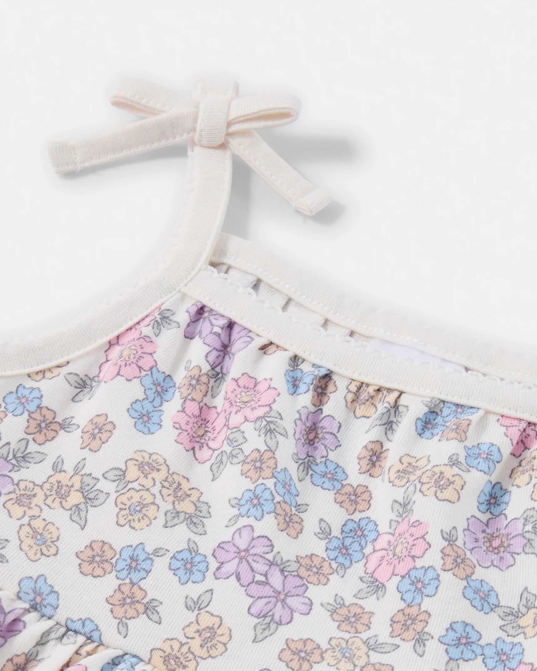 3 Strappy Bodysuit Dress BEIGE FLORAL, 3 of 3