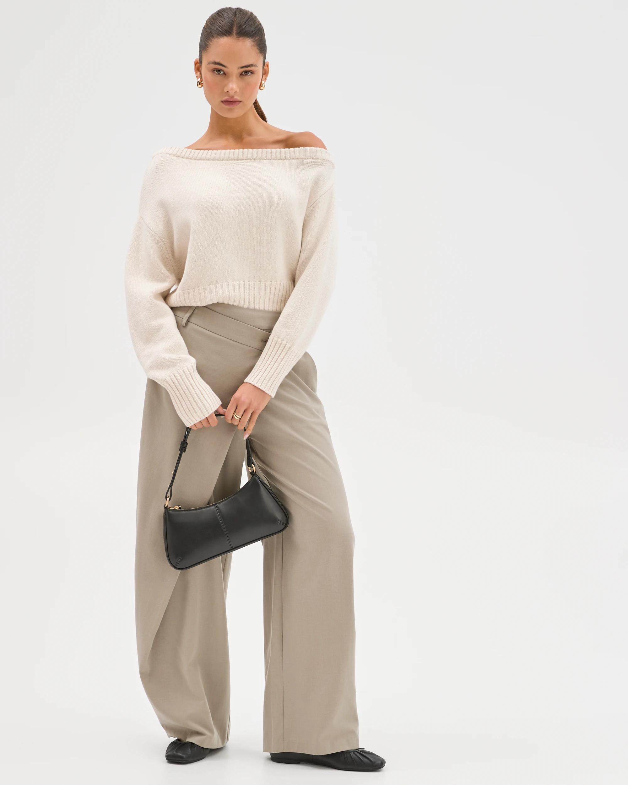 3 Lily Loves Wrap Front Tailored Pants LIGHT KHAKI, 3 of 8