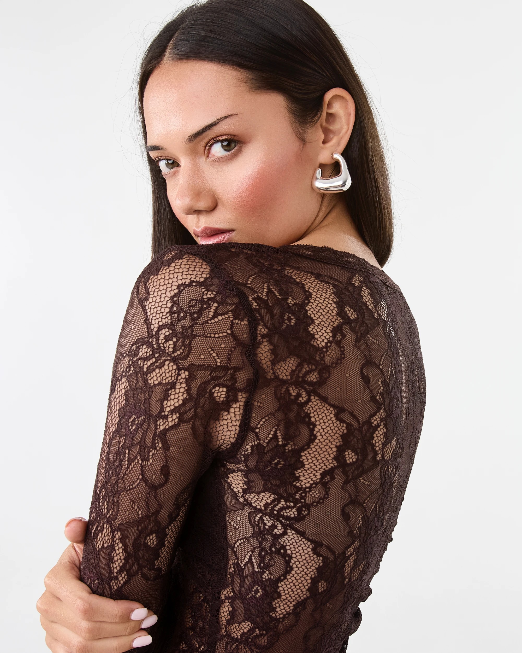 6 Irregular Chunky Hoop Earrings - Silver Look, 6 of 8