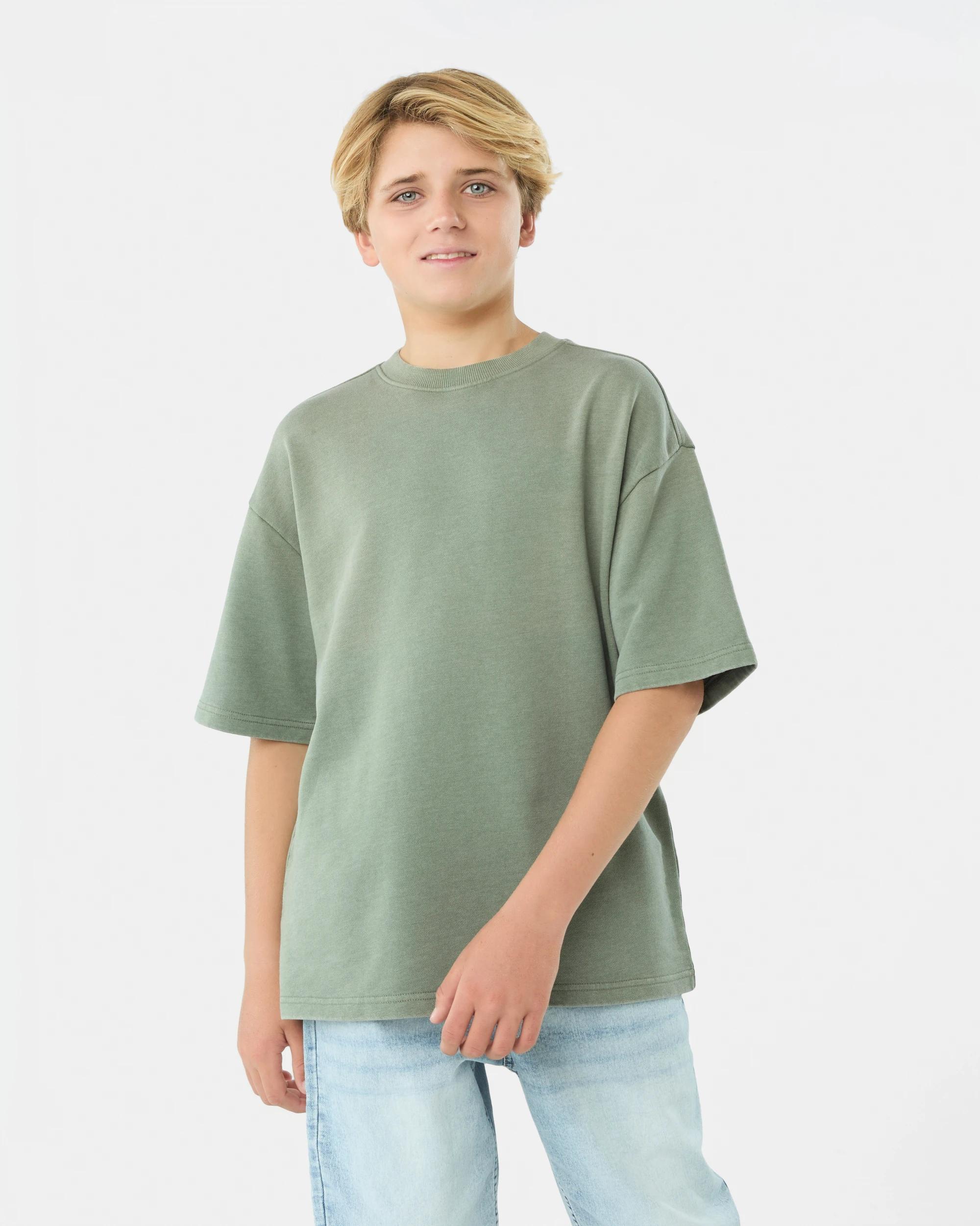 1 Short Sleeve Oversized Heavyweight T-shirt Mnr Khk, 1 of 7