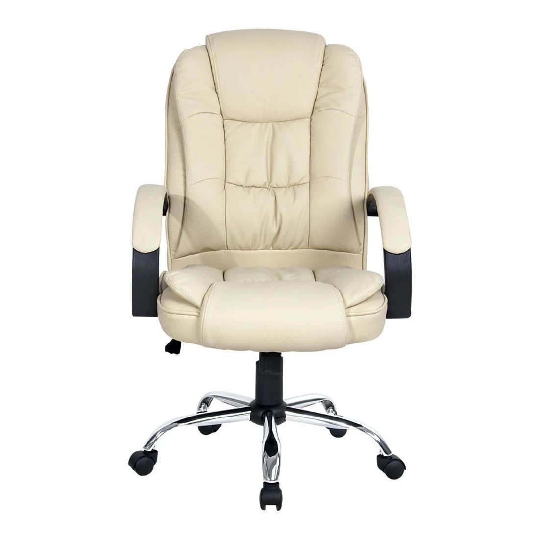 4 Artiss Executive Office Chair PU Leather High Back Tilt Adjustable Swivel Headrest Armrests Ergonomic Comfort - white, 4 of 10
