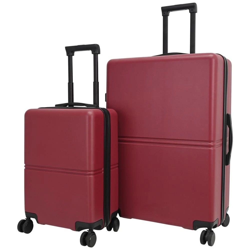 1 J.Burrows Basic Suitcase 2 Pack Burgundy, 1 of 9