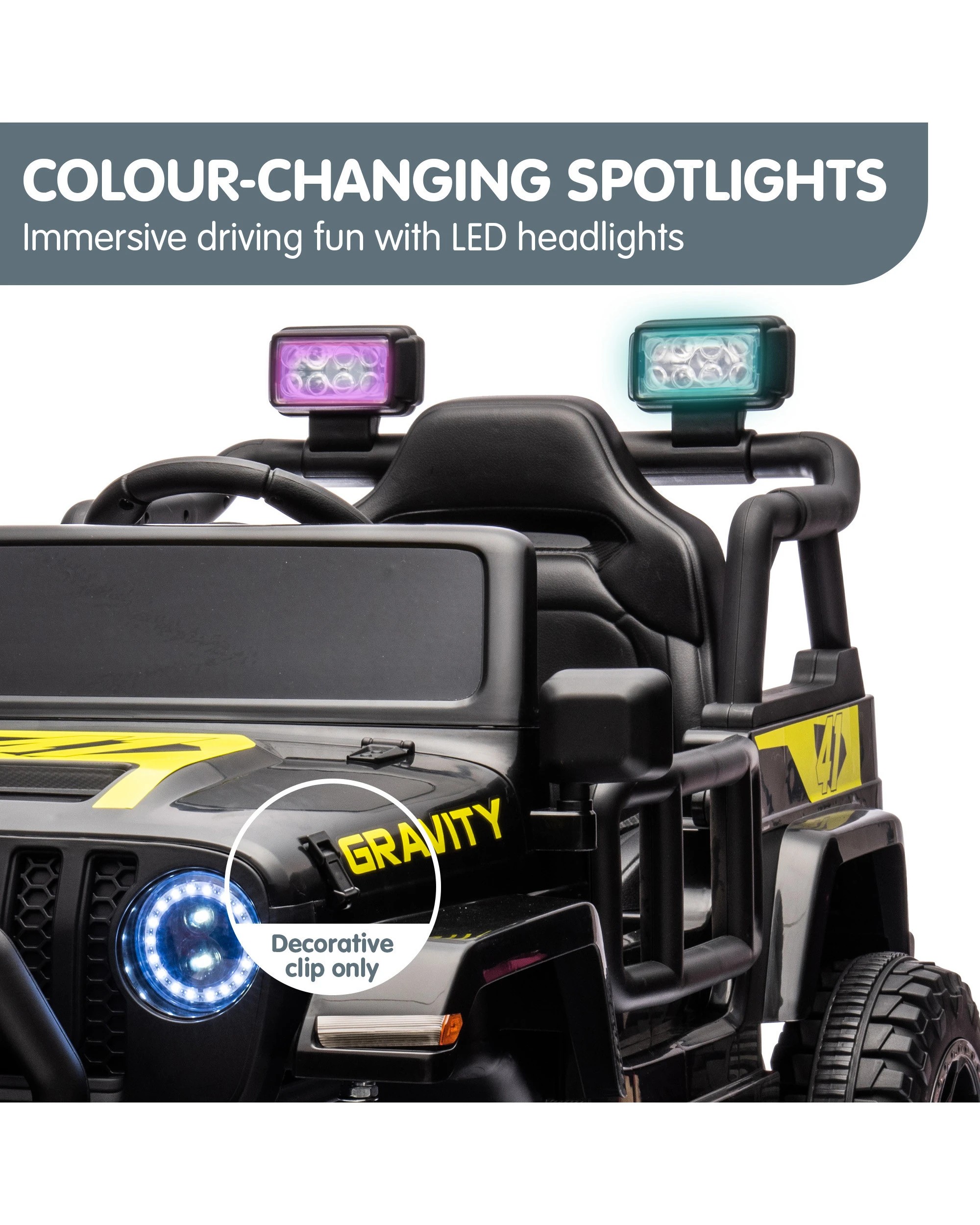 4 Kahuna S619 Gravity Kids Electric Ride On Car - Black, 4 of 10