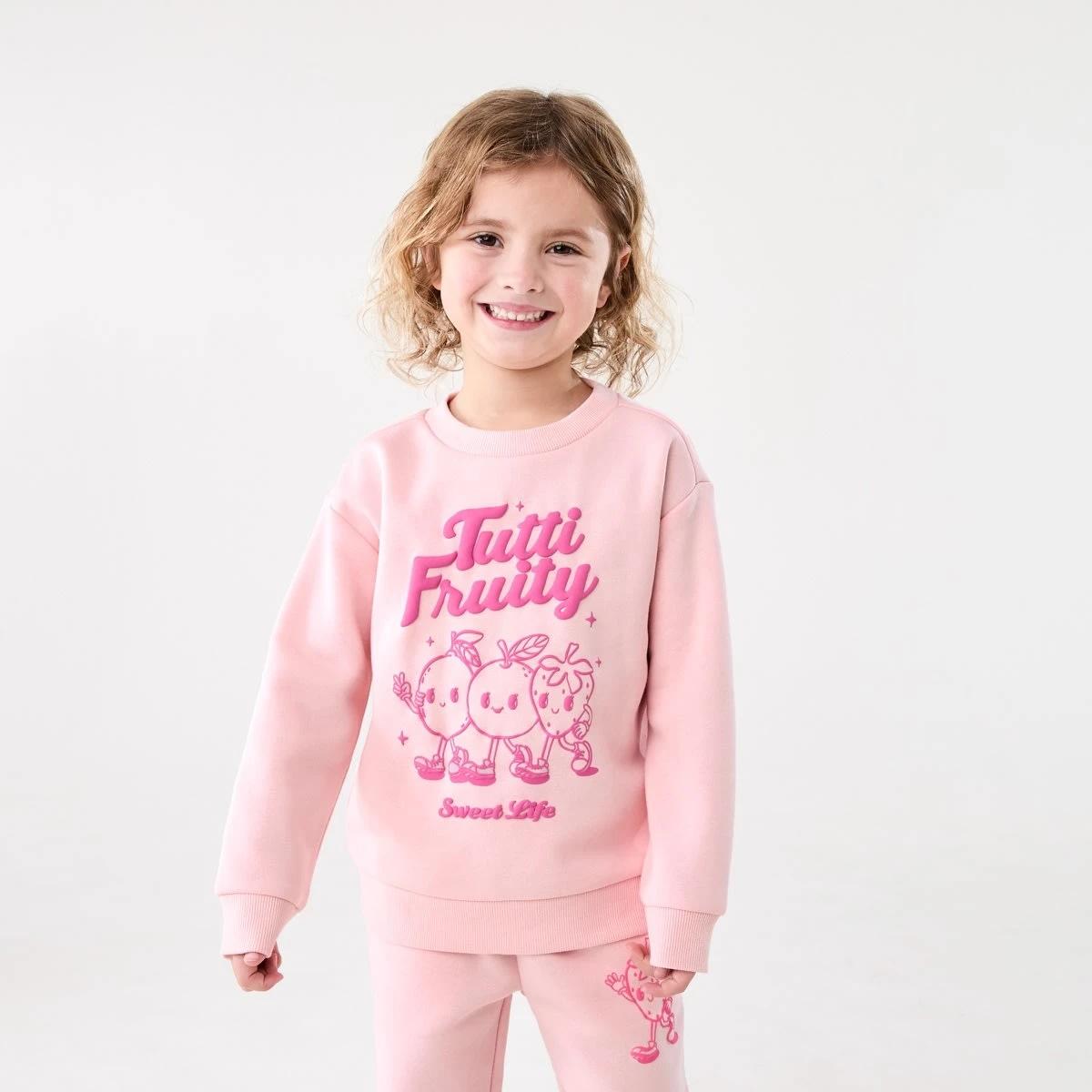 1 Print Crew Neck Sweatshirt ORANGE TUTTI FRUITY, 1 of 6