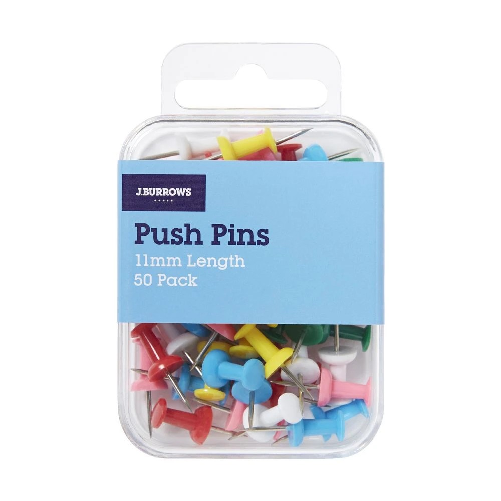 3 J.Burrows Push Pins Assorted 50 Pack, 3 of 6