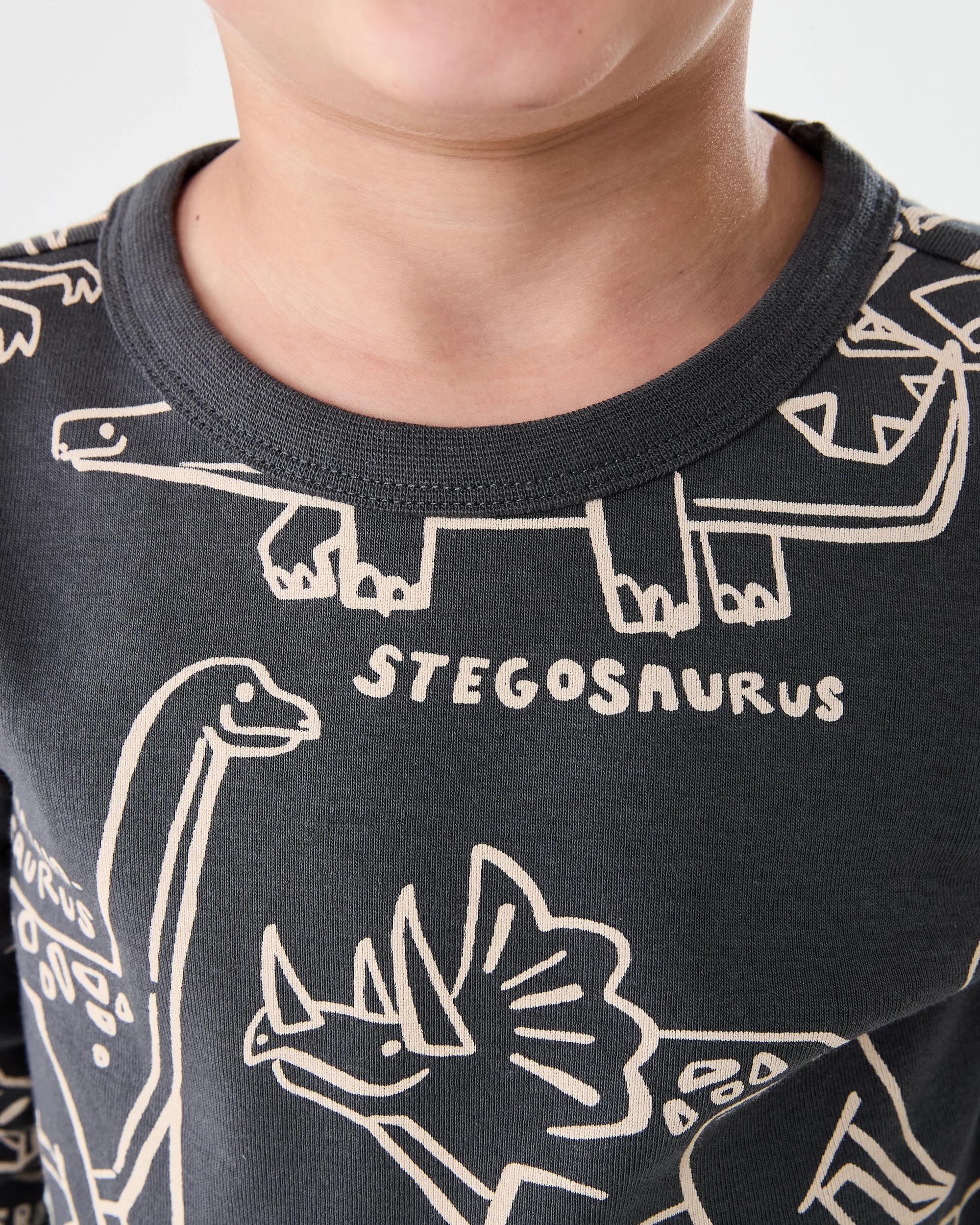 4 Rib Pyjama Set Gry Dino, 4 of 5