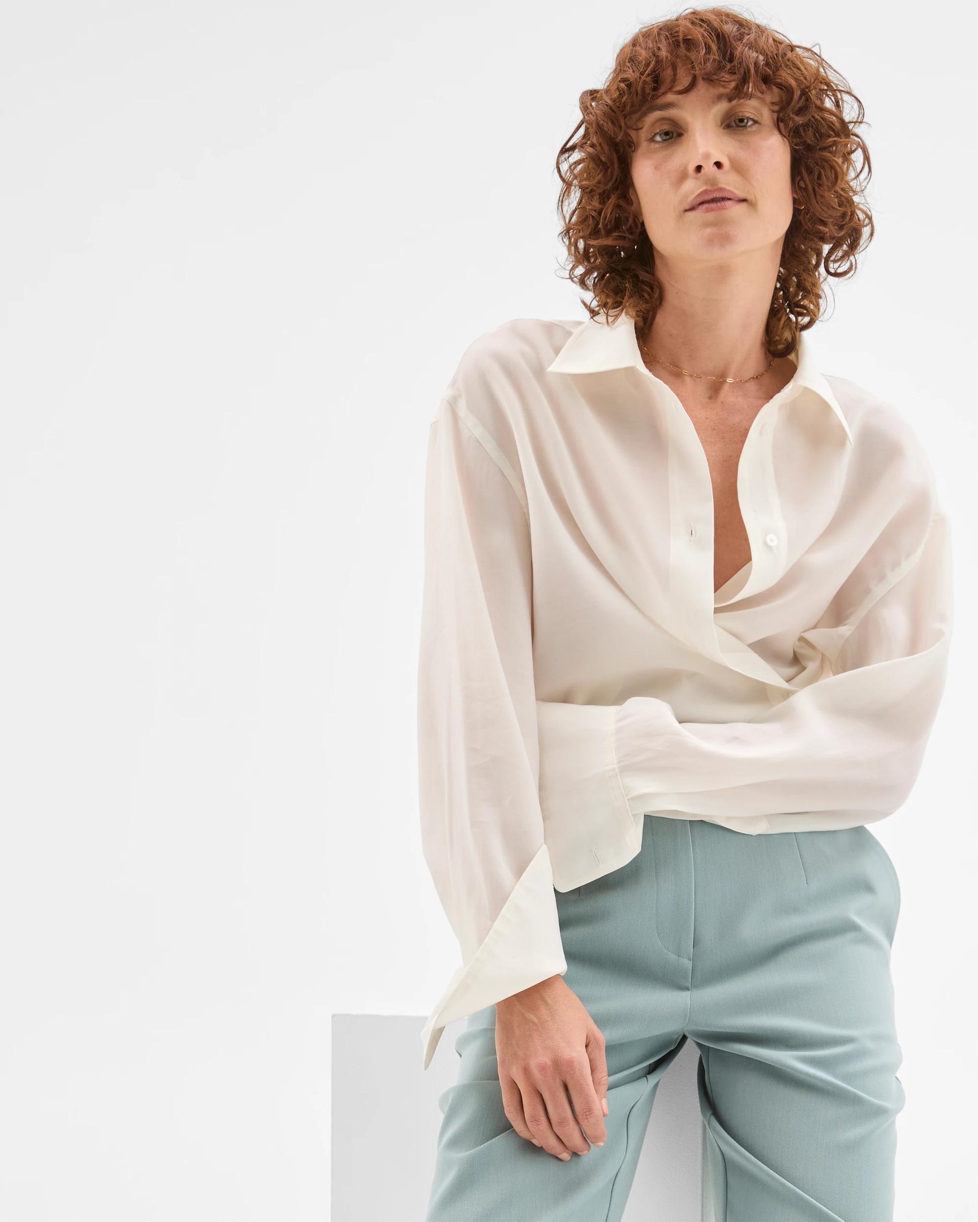 5 Preview Wrap Detail Shirt CLOUD DANCER, 5 of 10