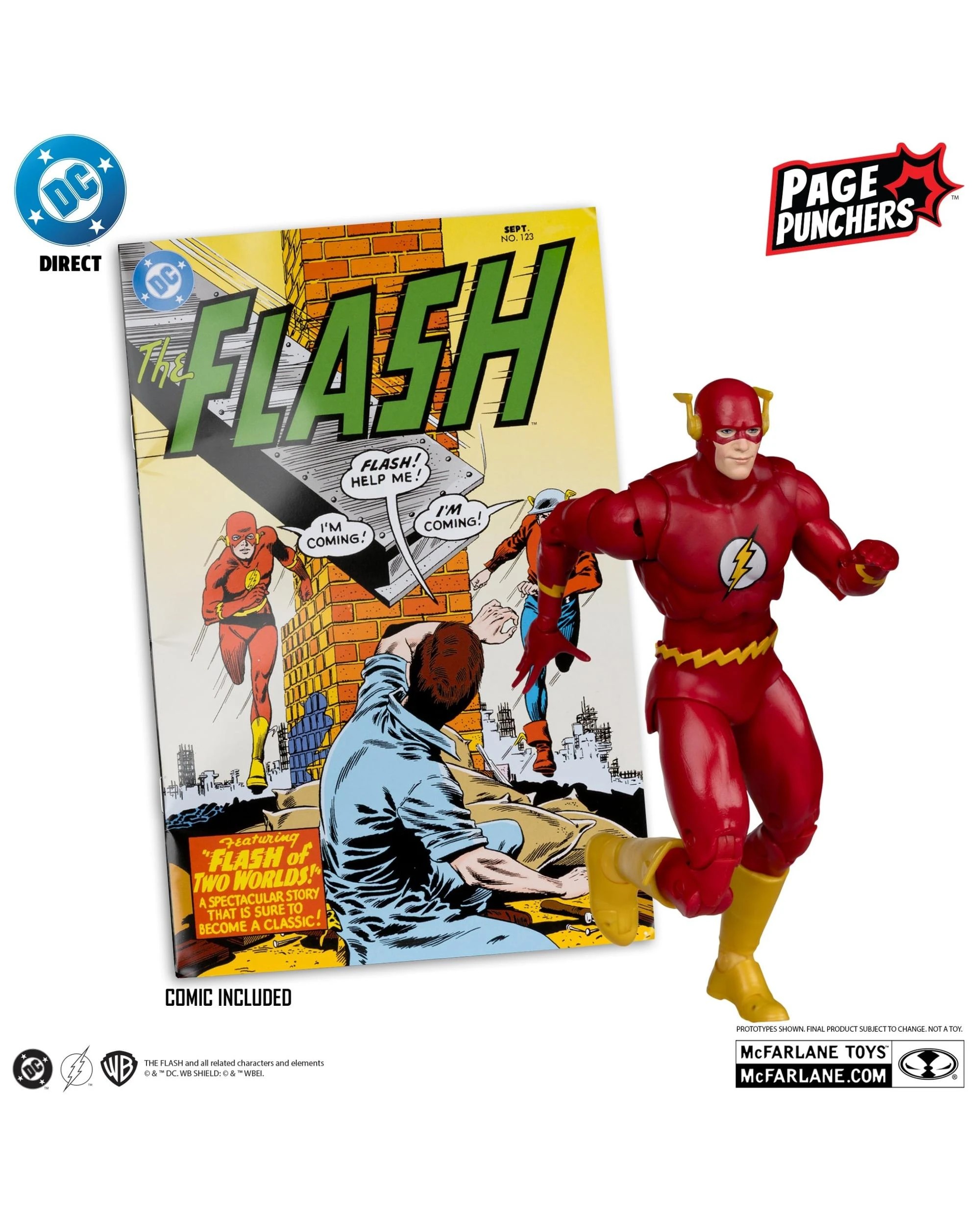 2 DC Direct Page Punchers The Flash #123 Barry Allen 7 inch Figure With Comic, 2 of 9