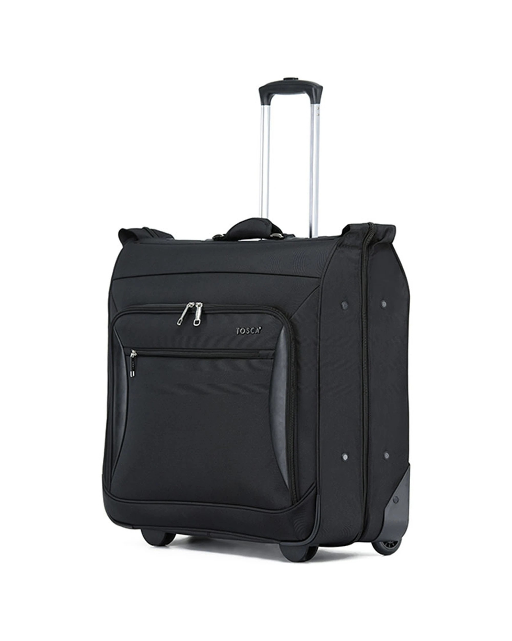 1 Tosca Deluxe Wheeled Travel Trolley Garment Clothes Bag - Black, 1 of 3