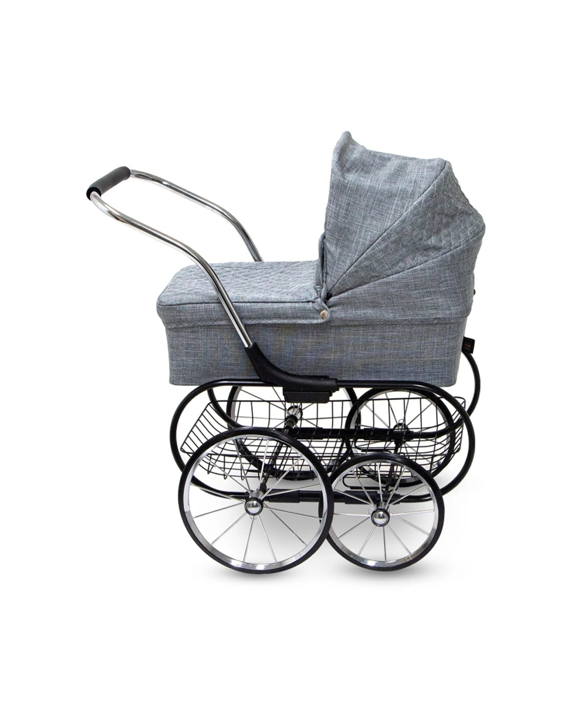 5 Just Like Mum Royale Doll Stroller Durable Nostalgic Design Large Size Easy - Grey, 5 of 7