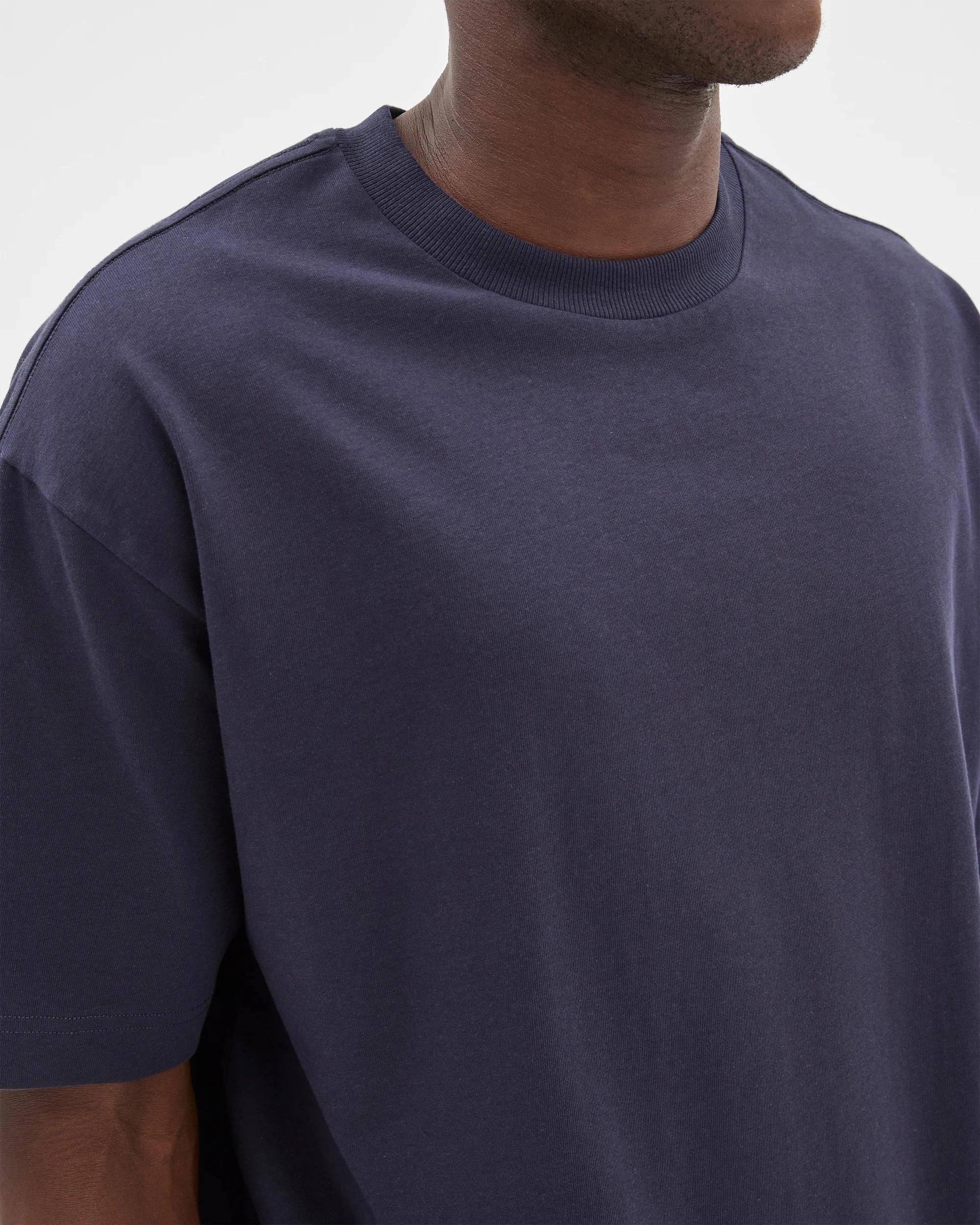 7 Commons Australian Cotton Oversized Heavy Core T-Shirt NAVY BLUE, 7 of 9