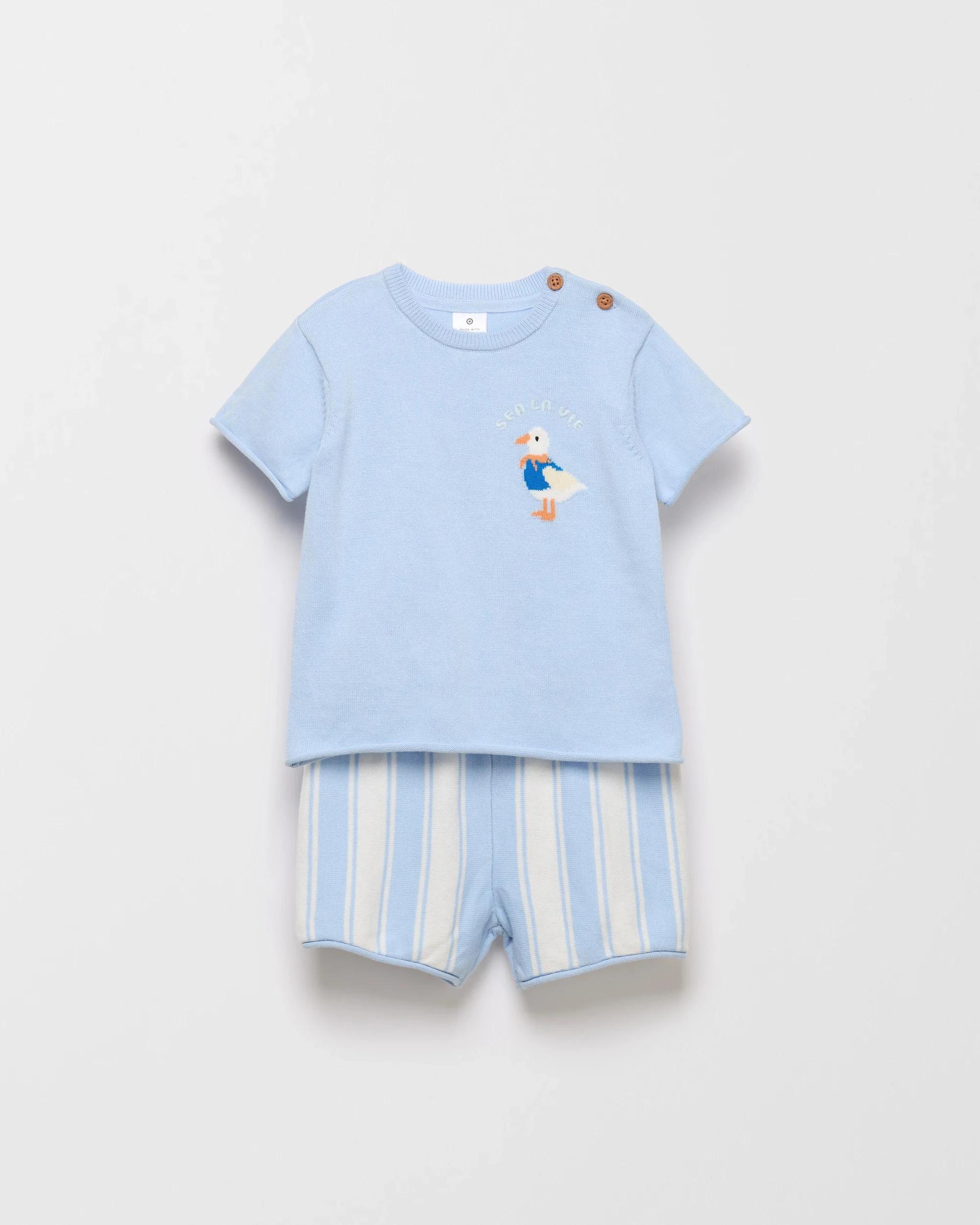 1 Target Baby Organic Cotton Baby Top and Short Set 2 Piece Set SAIL BOAT, 1 of 2
