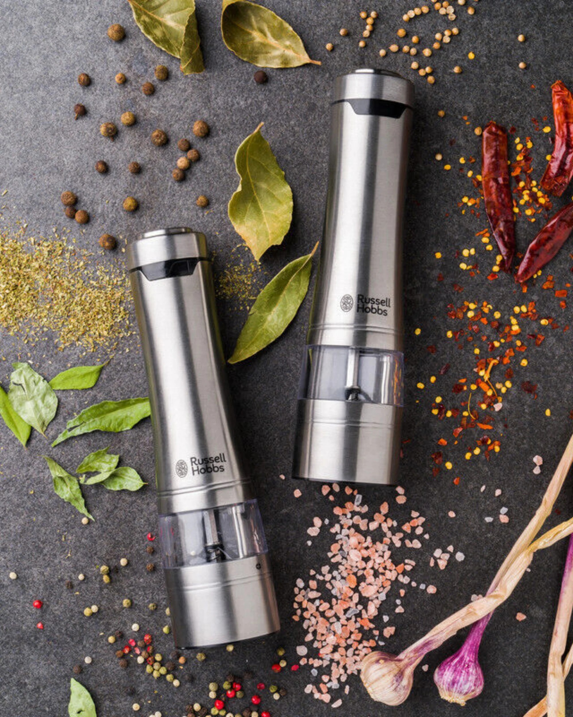 3 Russell Hobbs Salt & Pepper Mills Set of 2 - Silver, 3 of 3