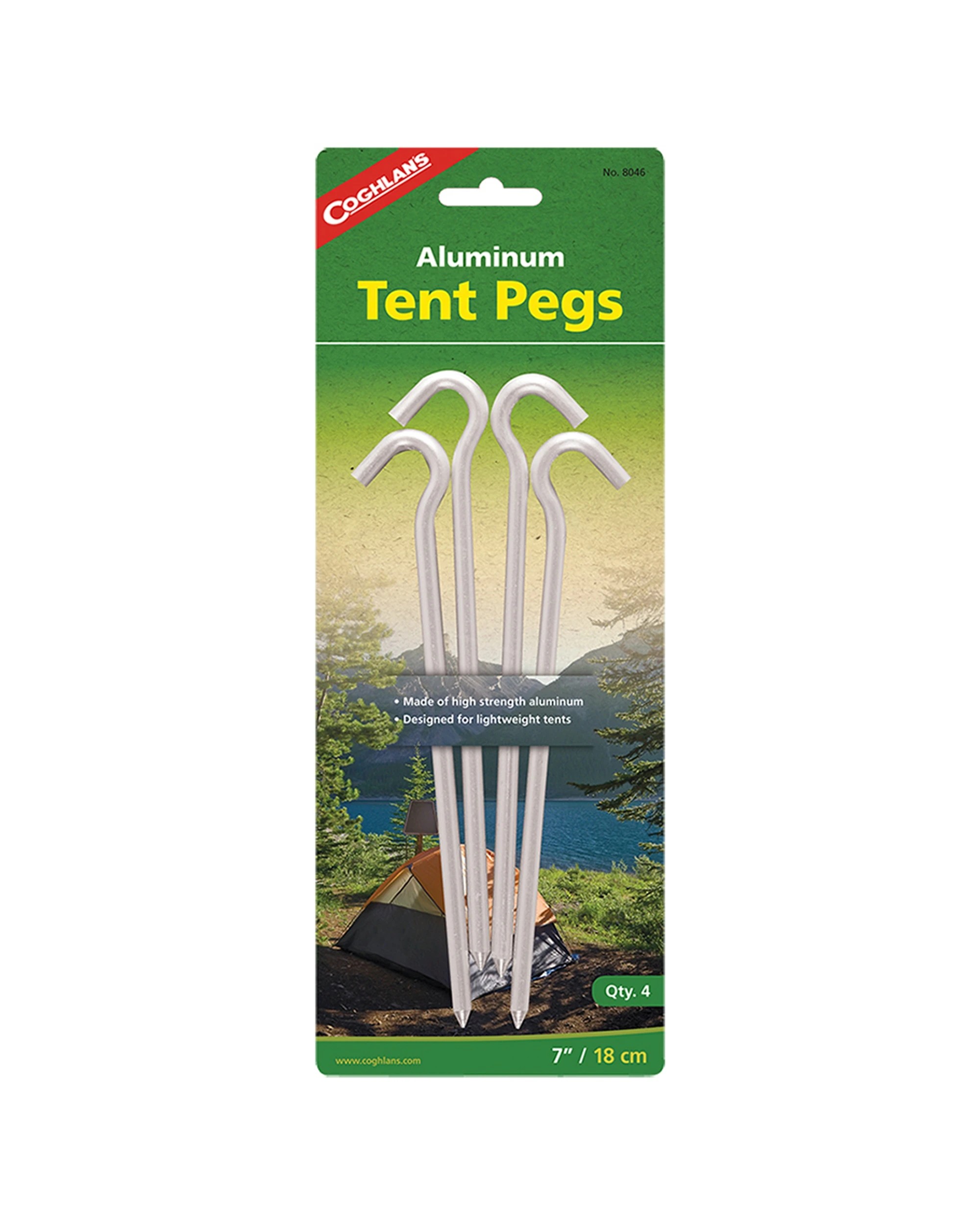 1 Coghlans Aluminium Tent Pegs 4 Pack For Lightweight Tents And Tarps - Silver, 1 of 2