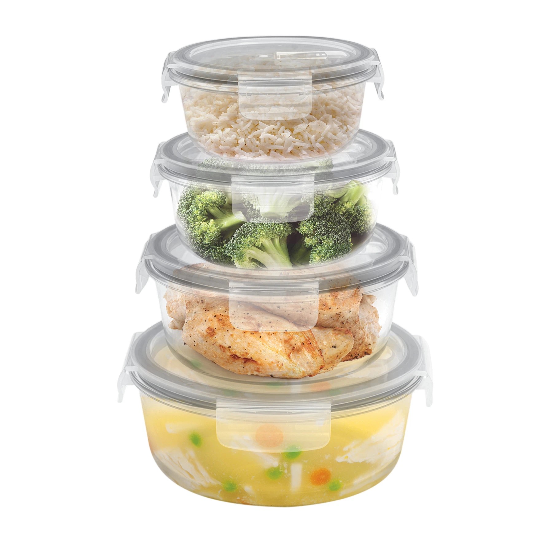 3 4 Piece Pyrex Glass Food Storage Round Set with Vents, 3 of 3
