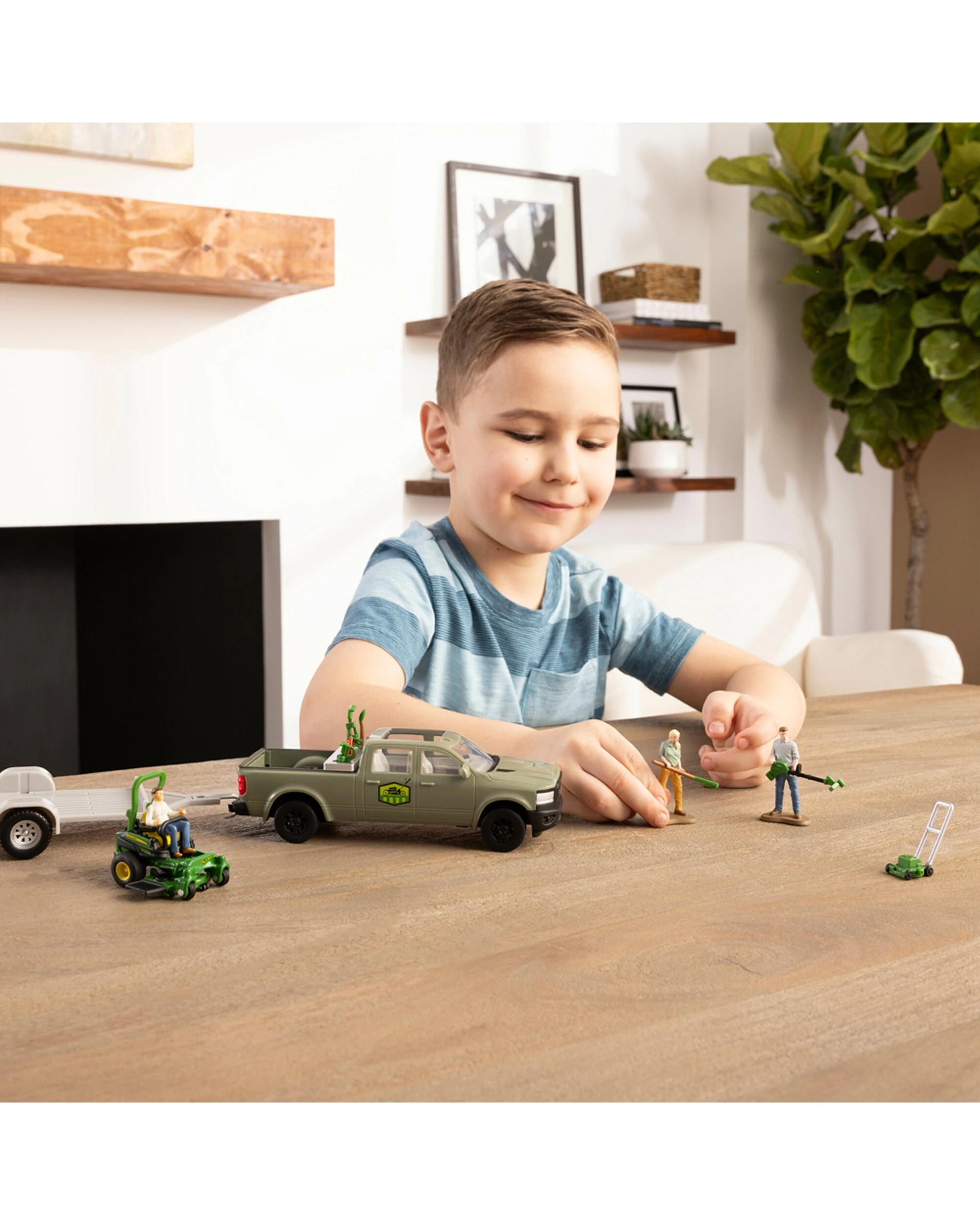 6 John Deere 15pc Lawn And Garden Kids Children Playset 1:32 Scale Toy Set - Green, 6 of 8