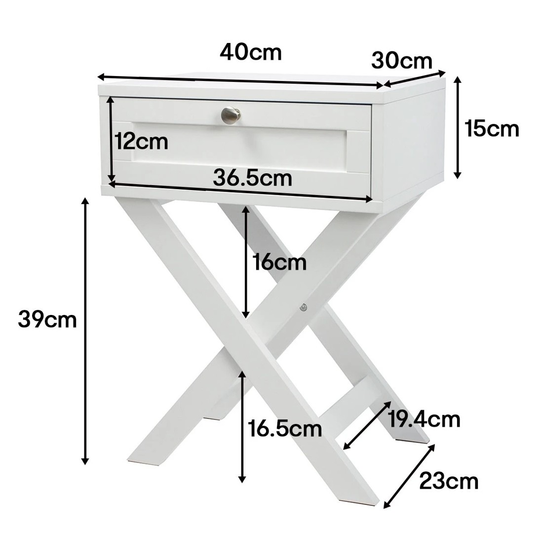 9 Hamptons Bedside Table with Drawer, 9 of 9