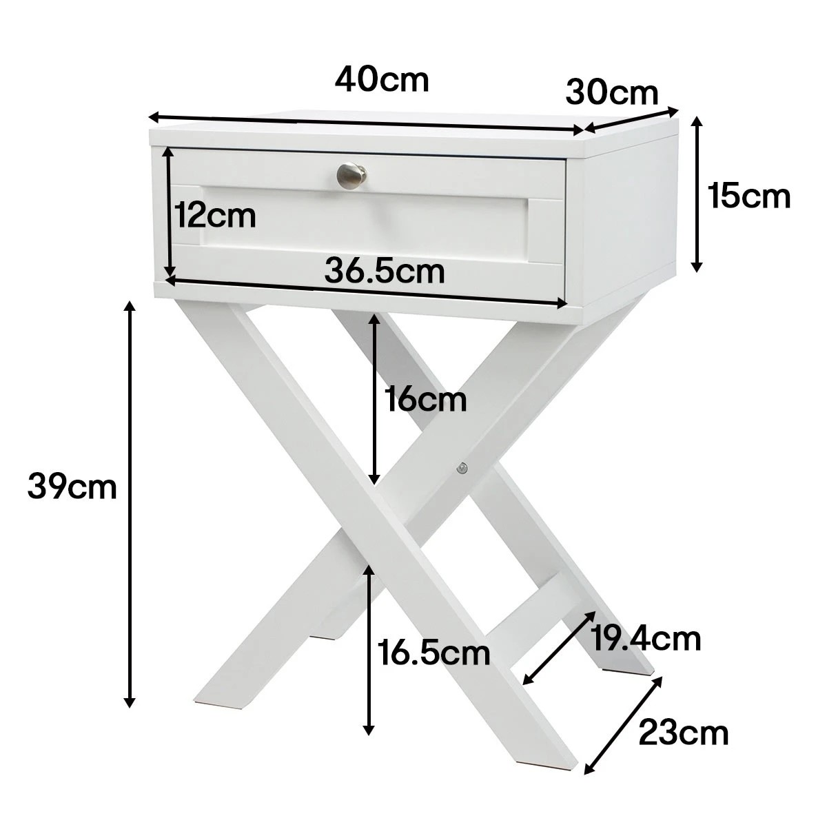 9 Hamptons Bedside Table with Drawer, 9 of 9