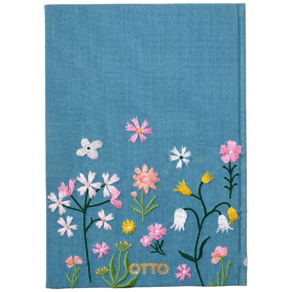 2 Otto A5 Embroided Notebook Teal 192 Pages, 2 of 5