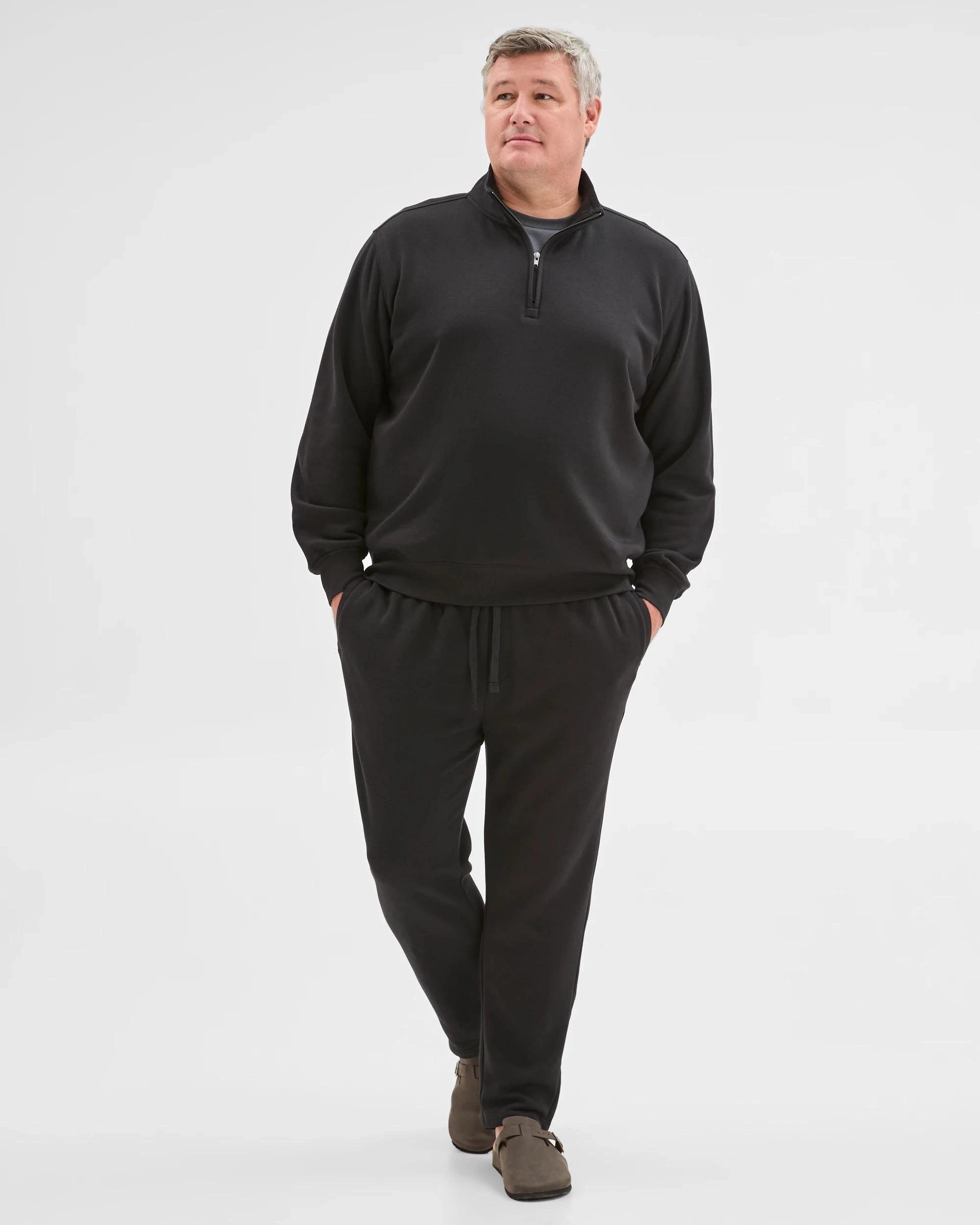 2 Target Man Plus Plus Size Australian Cotton Blend 1/2 Zip Jumper BLACK, 2 of 5