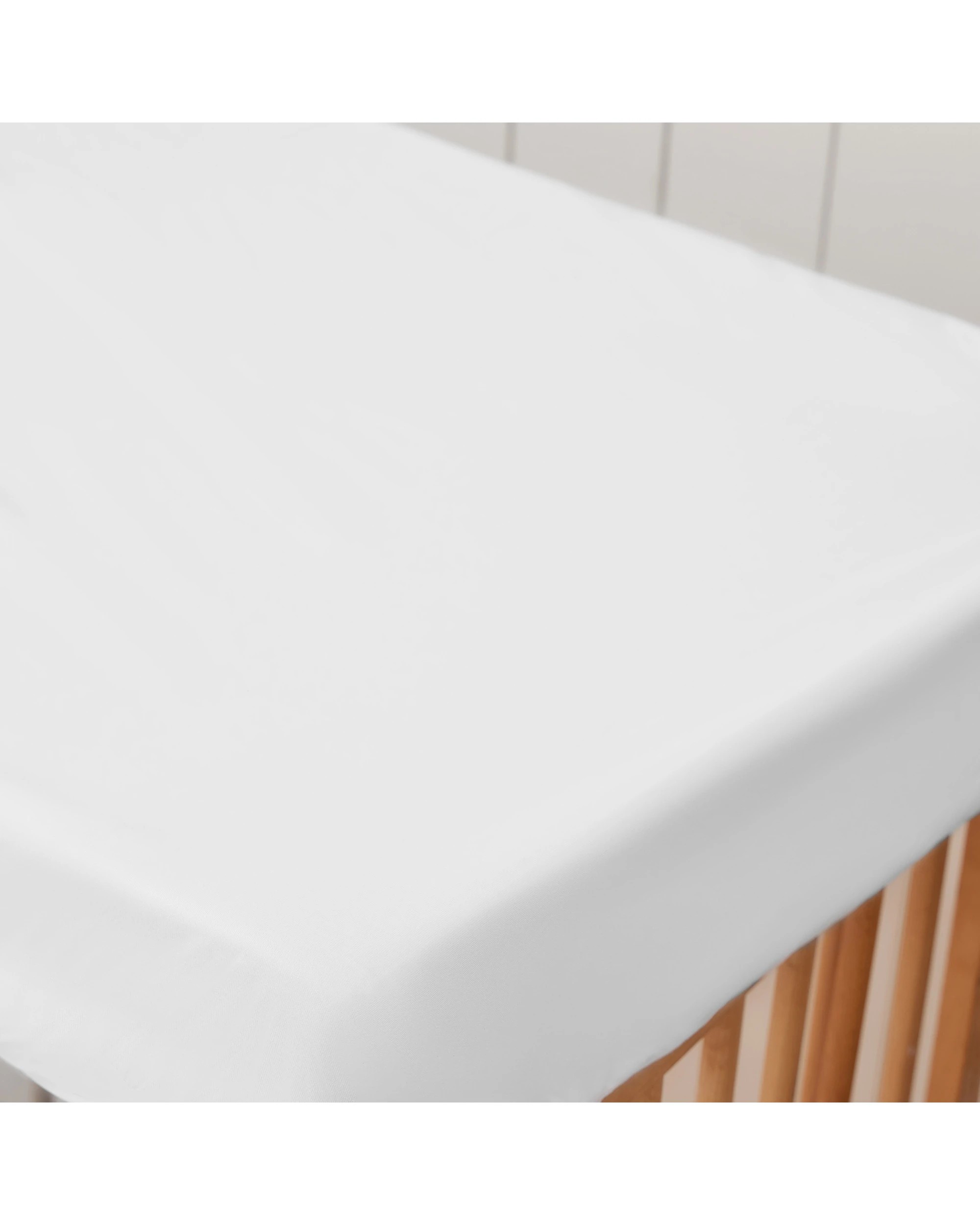 5 Dreamaker Baby Bamboo Cotton Jersey Waterproof Mattress Protector - COT Standard Size - White, 5 of 7
