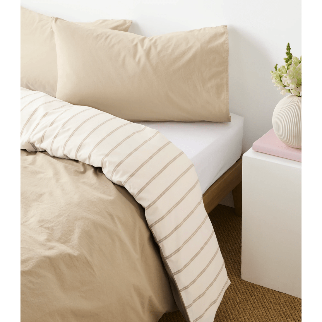 3 Arlo Stonewash Stripe Quilt Cover Set
 - King Bed
 - Natural, 3 of 5