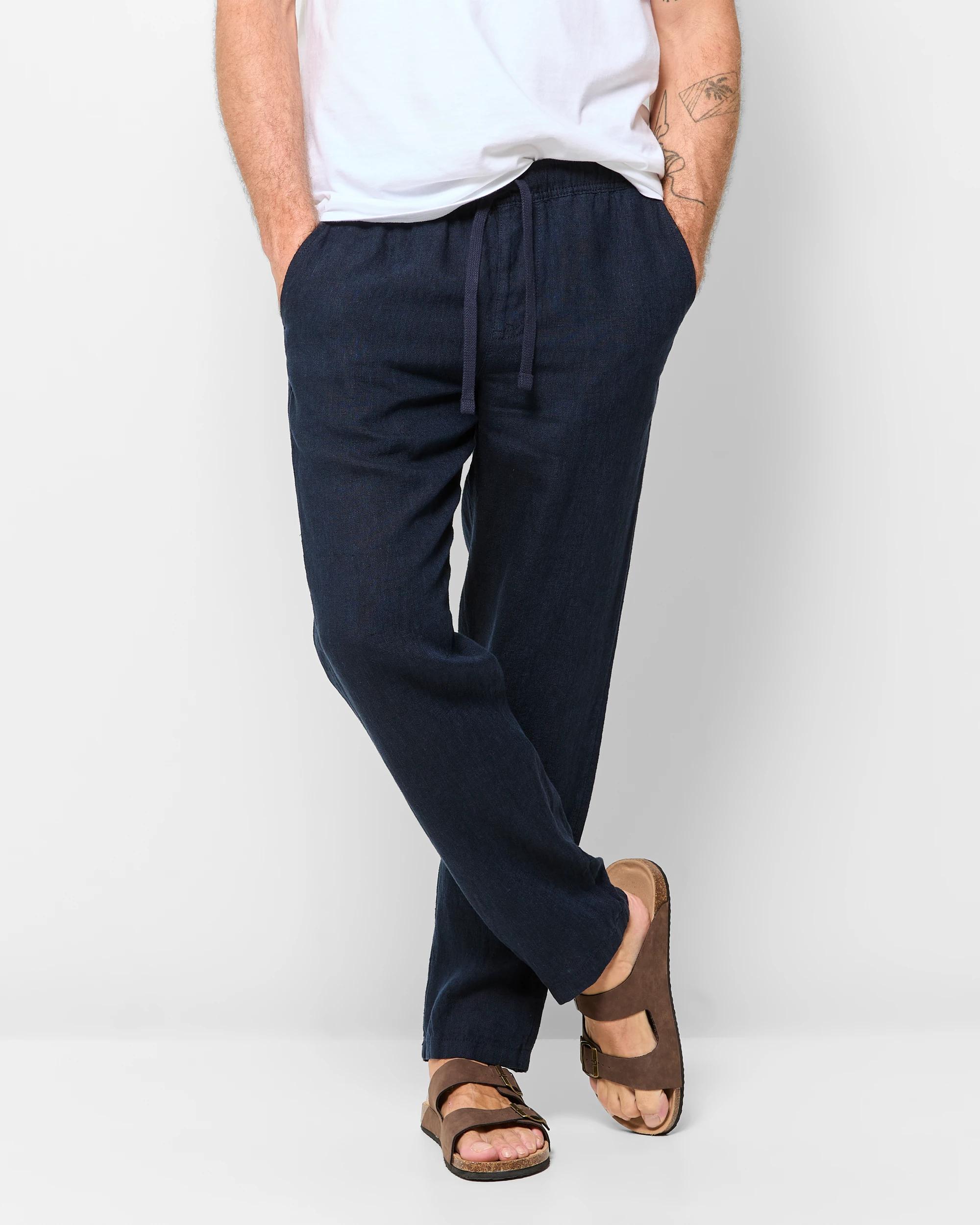 1 Target European Linen Pants NAVY, 1 of 5