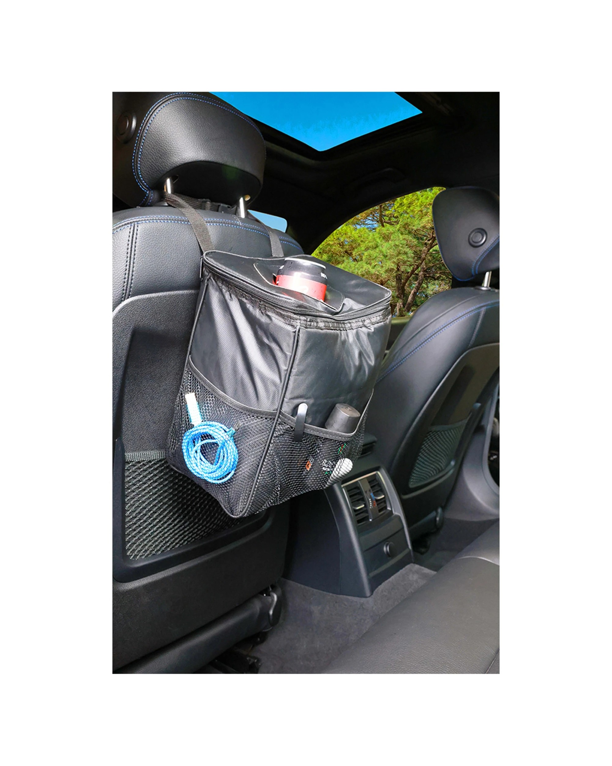 5 Hercules 2 In 1 7.5L Car Drink Beverage Food Insulated Cooling Bag Organiser & Trash Can - Grey, 5 of 6