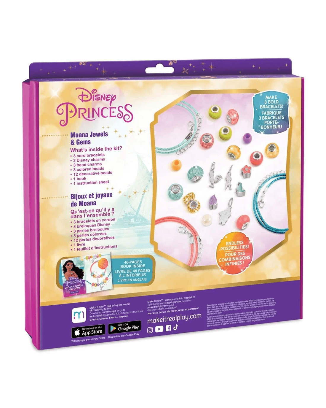 6 26 Piece Make It Real Disney Princess Moana Jewels and Gems Bracelet Set, 6 of 6