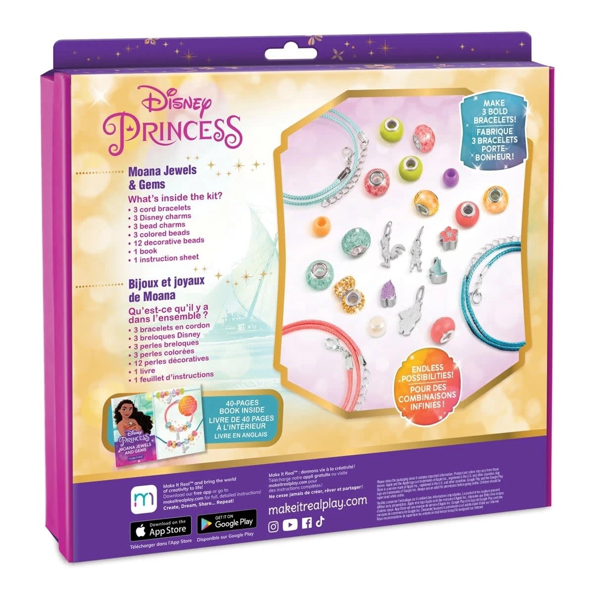 6 26 Piece Make It Real Disney Princess Moana Jewels and Gems Bracelet Set, 6 of 6