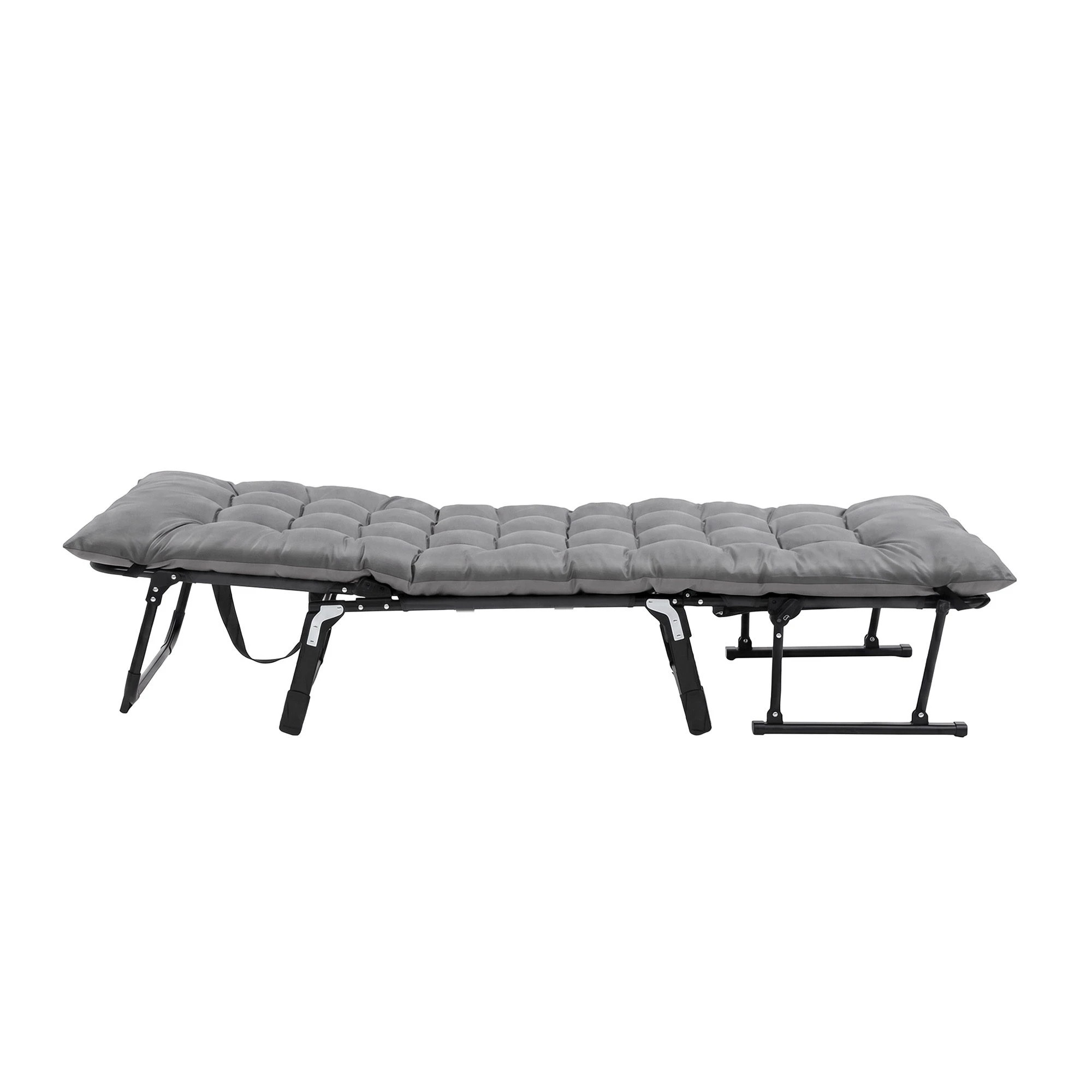 4 Gardeon 3-in-1 Sun Lounger Folding Camping Chair Adjustable Recliner Patio Furniture for Office Nap, Poolside - Grey, 4 of 8