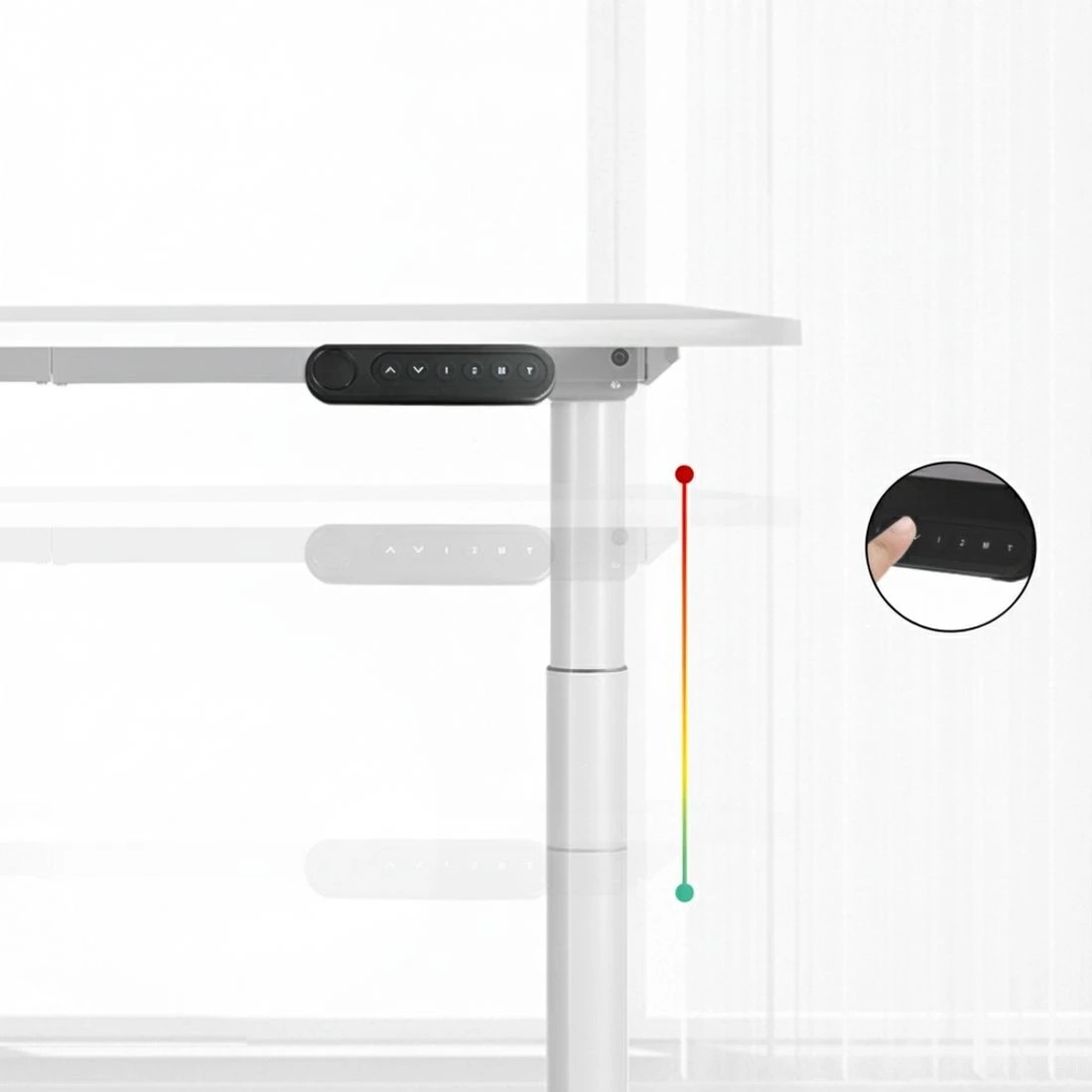 4 Artiss Electric Standing Desk with Storage Rack Shelf Drawers  120CM - White, 4 of 6