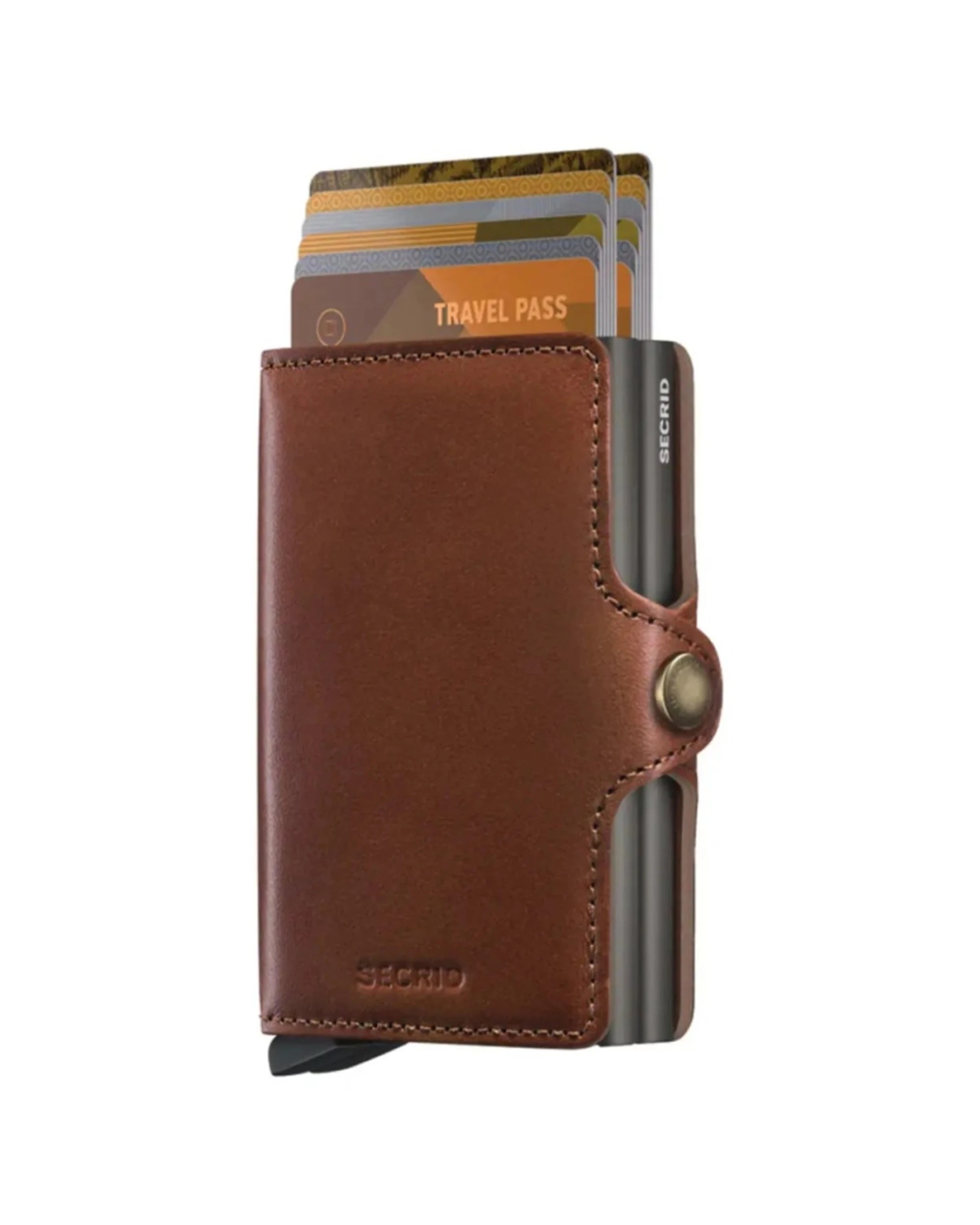2 Secrid Twinwallet Compact RFID Travel Wallet Leather Texano Saddle - Brown, 2 of 5
