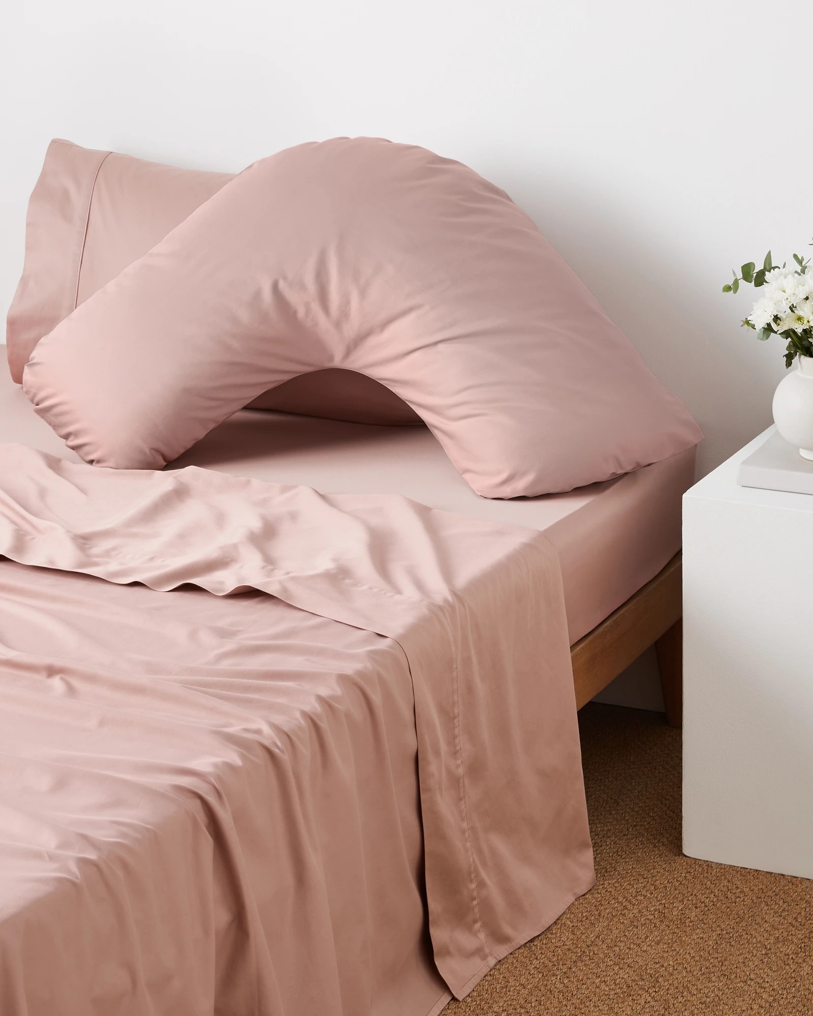 1 Target Supima 400 Thread Count Posture Pillowcase
 - Queen Bed
 - Pink, 1 of 3