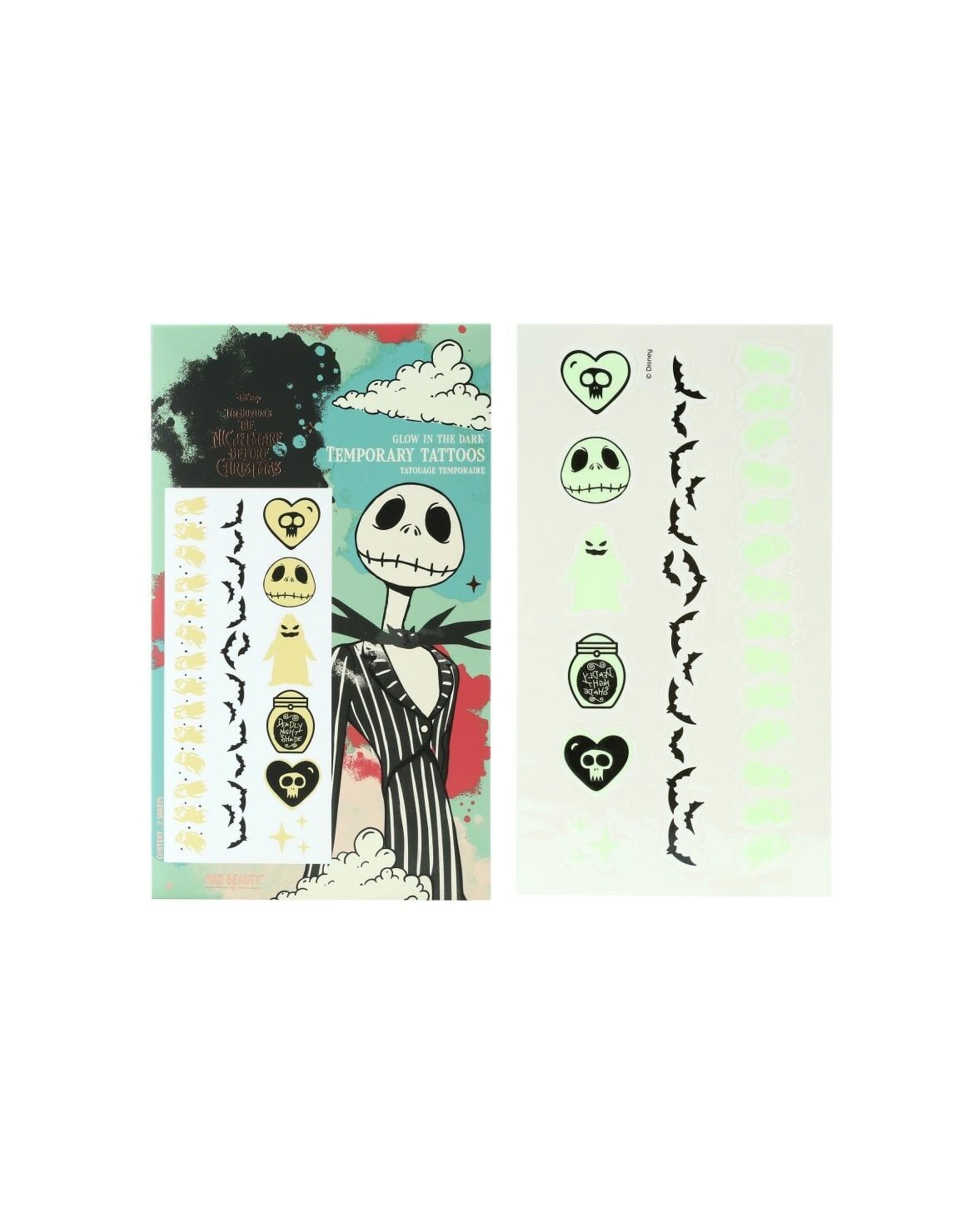 4 Disney Nightmare Before Christmas Temporary Body Tattoos Glow In The Dark - Multi, 4 of 4