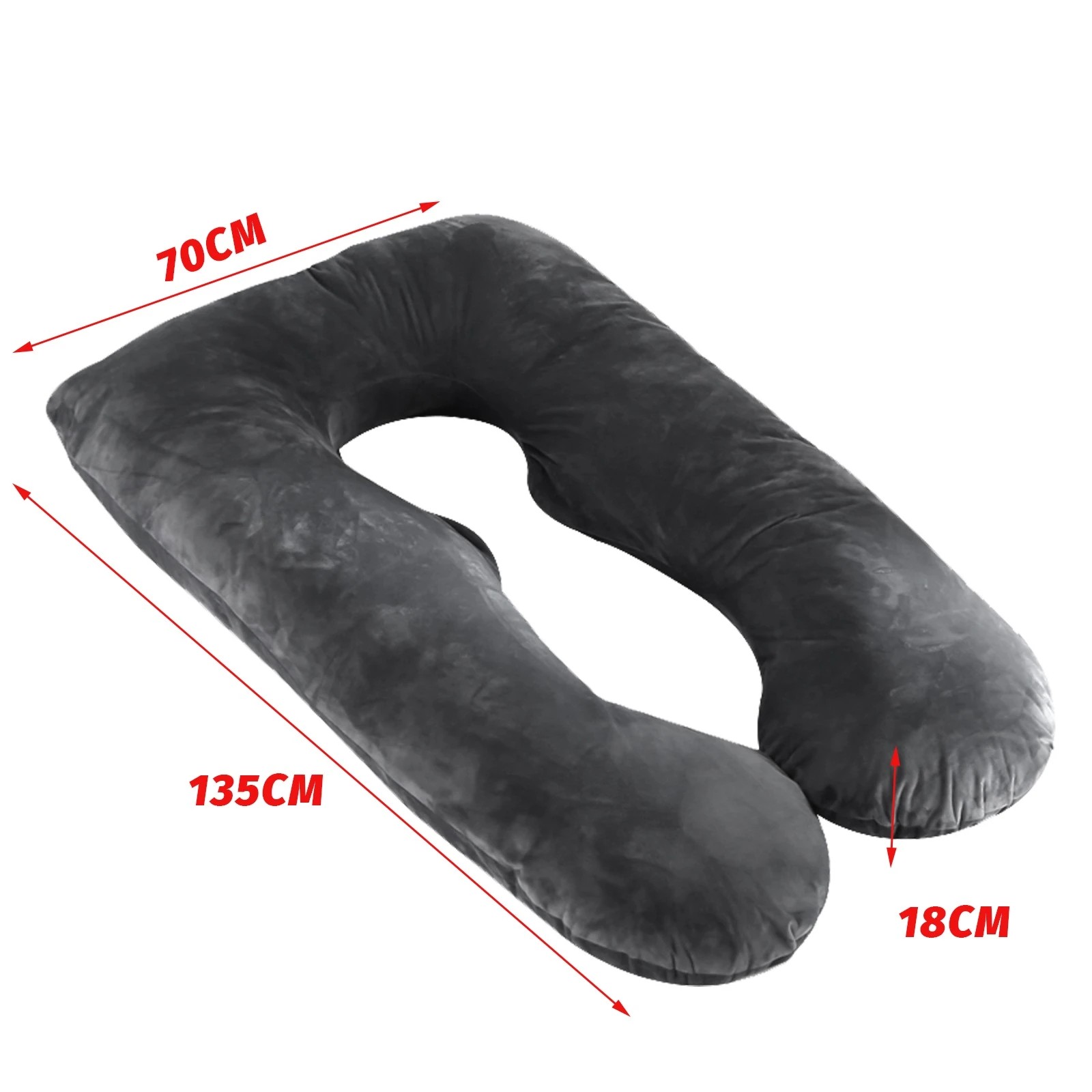 4 Advwin Pregnancy Pillow Full Body Support Maternity Pillow U Shaped, Dark Grey, 4 of 4
