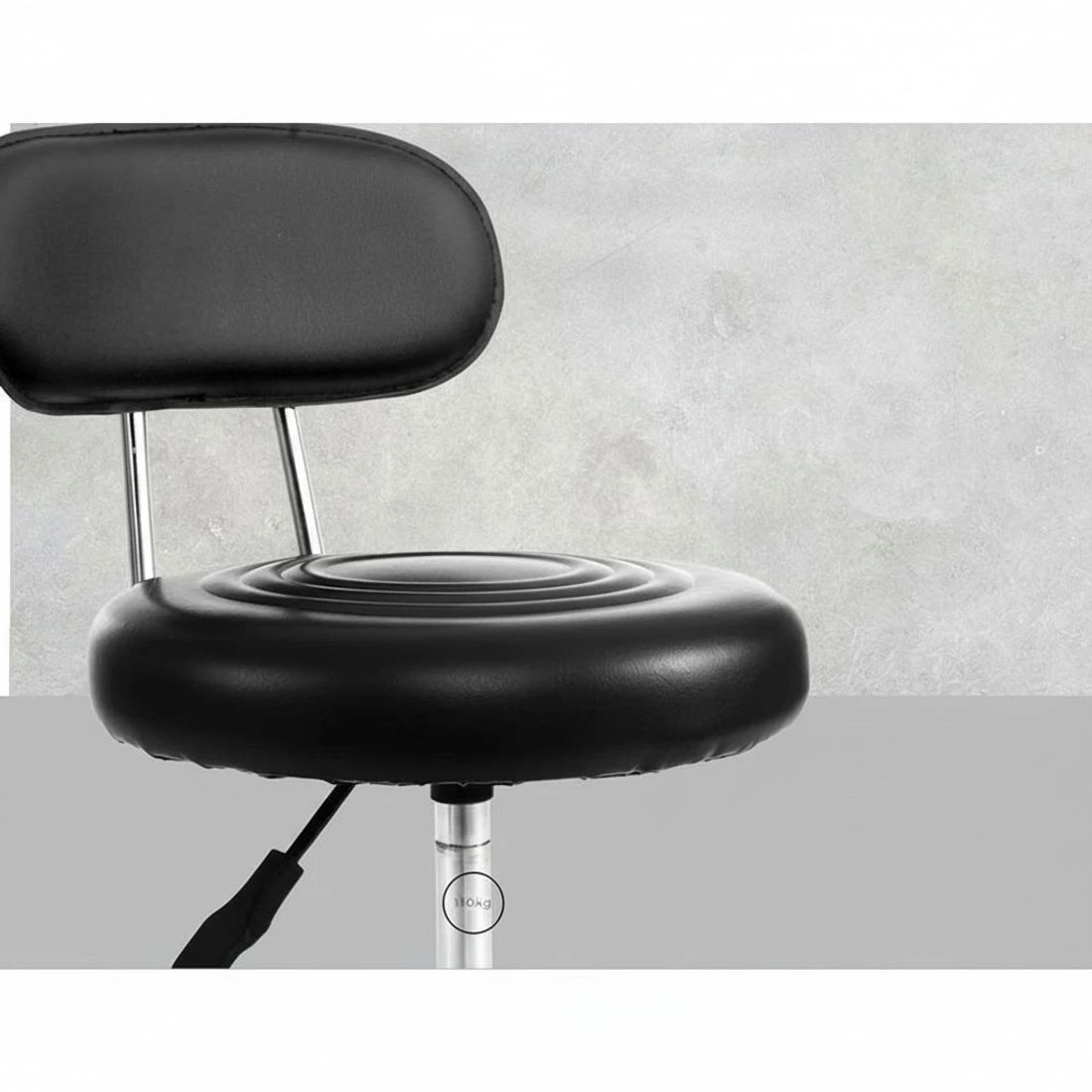 6 Artiss Salon Stool Swivel Chair Backrest - Black, 6 of 7