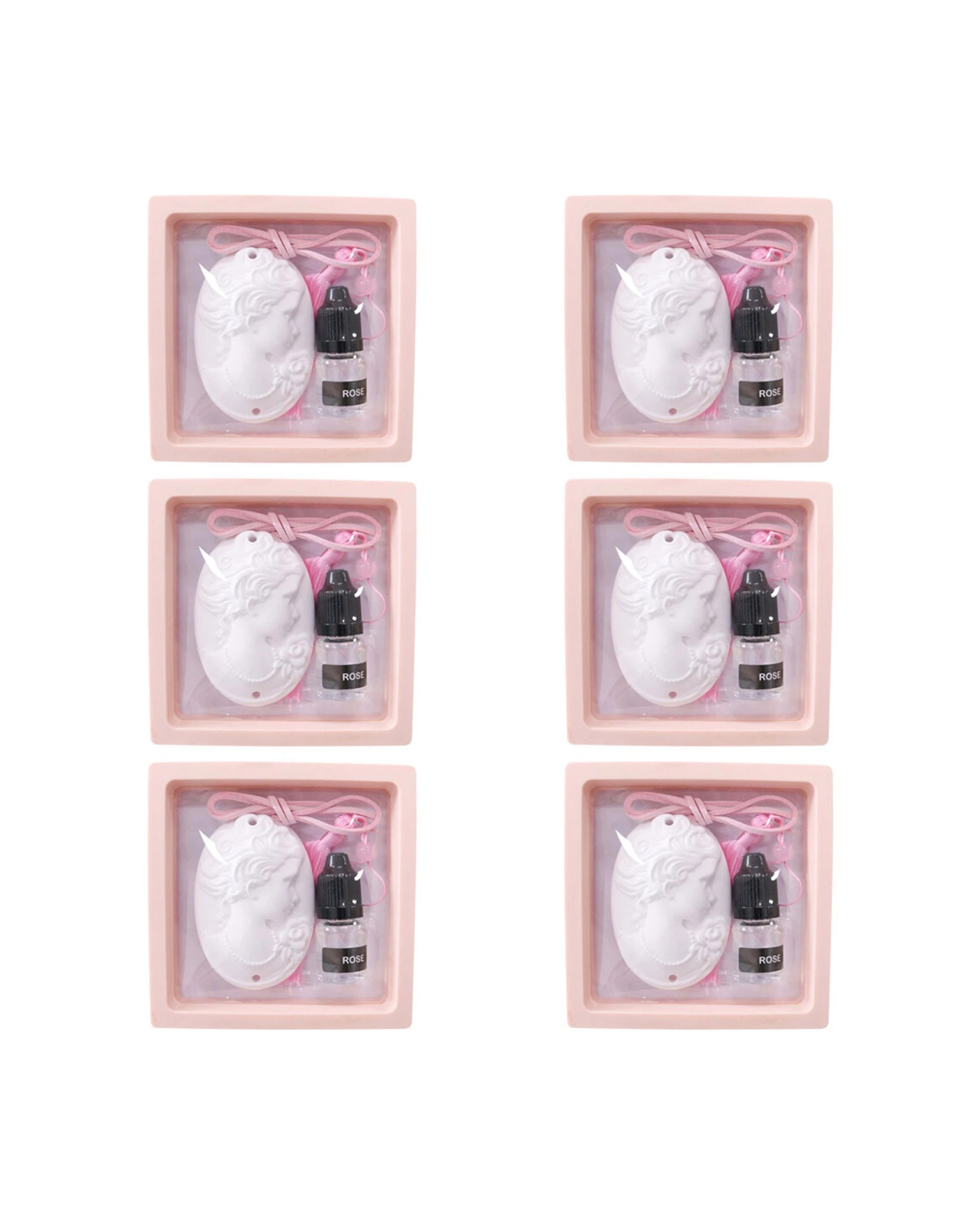 1 LVD 6 Pack Ceramic Plastic Scented Hanger Rose Oil Wardrobe Freshener - Multi, 1 of 1