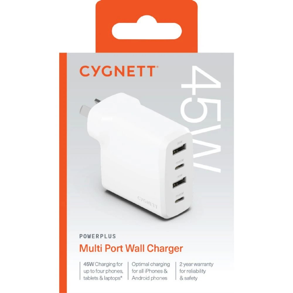 3 Cygnett PowerPlus 45W Multi-Port Wall Charger White, 3 of 3