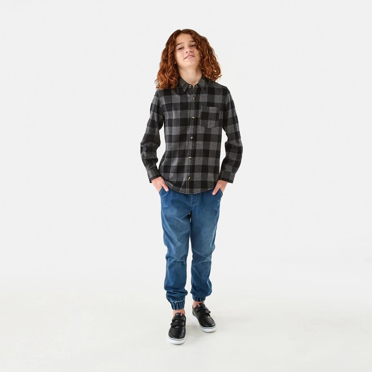 6 Long Sleeve Flannel Shirt Char Check, 6 of 9