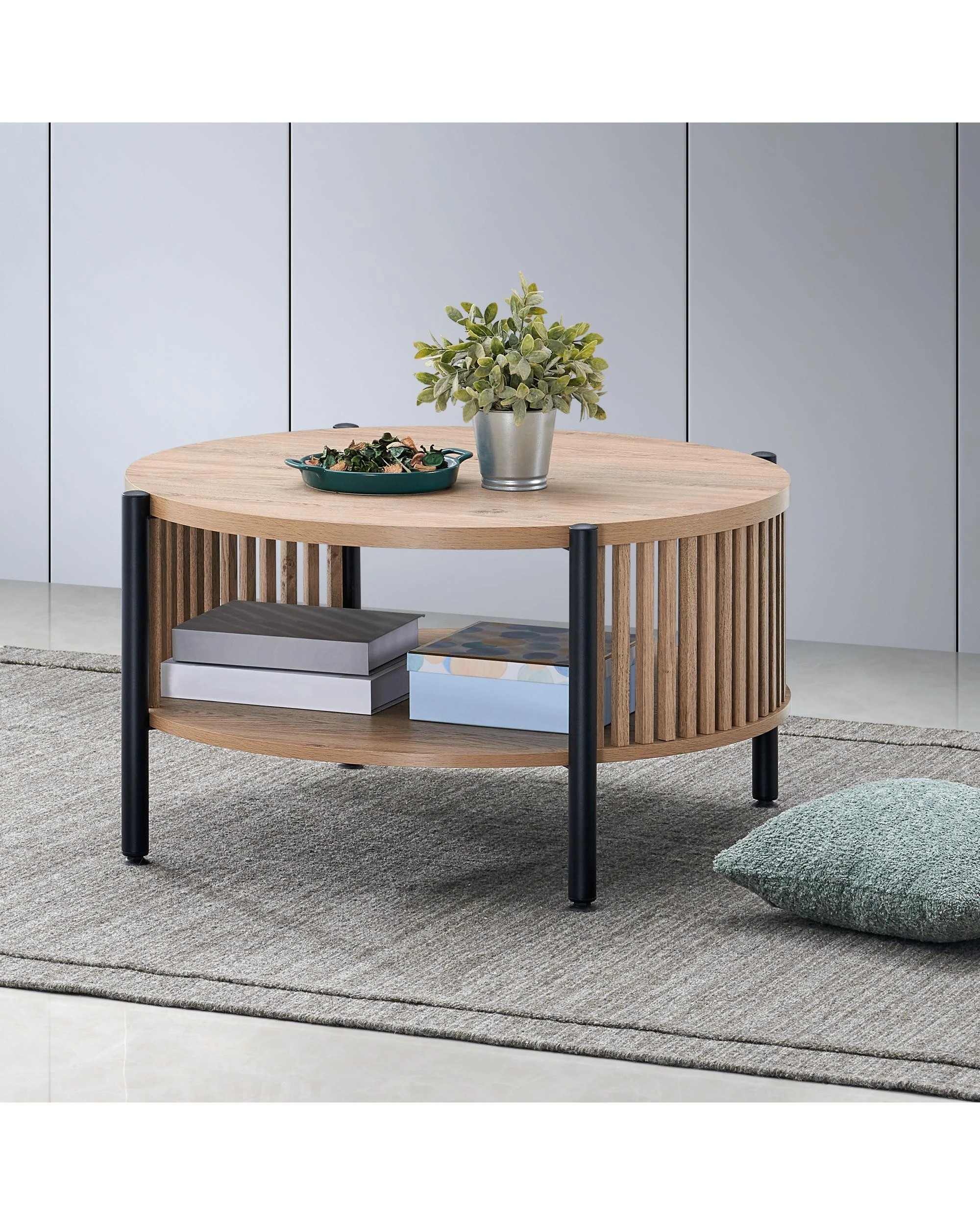 2 Kodu Coffee Table Round 80cm Oak - Natural, 2 of 4