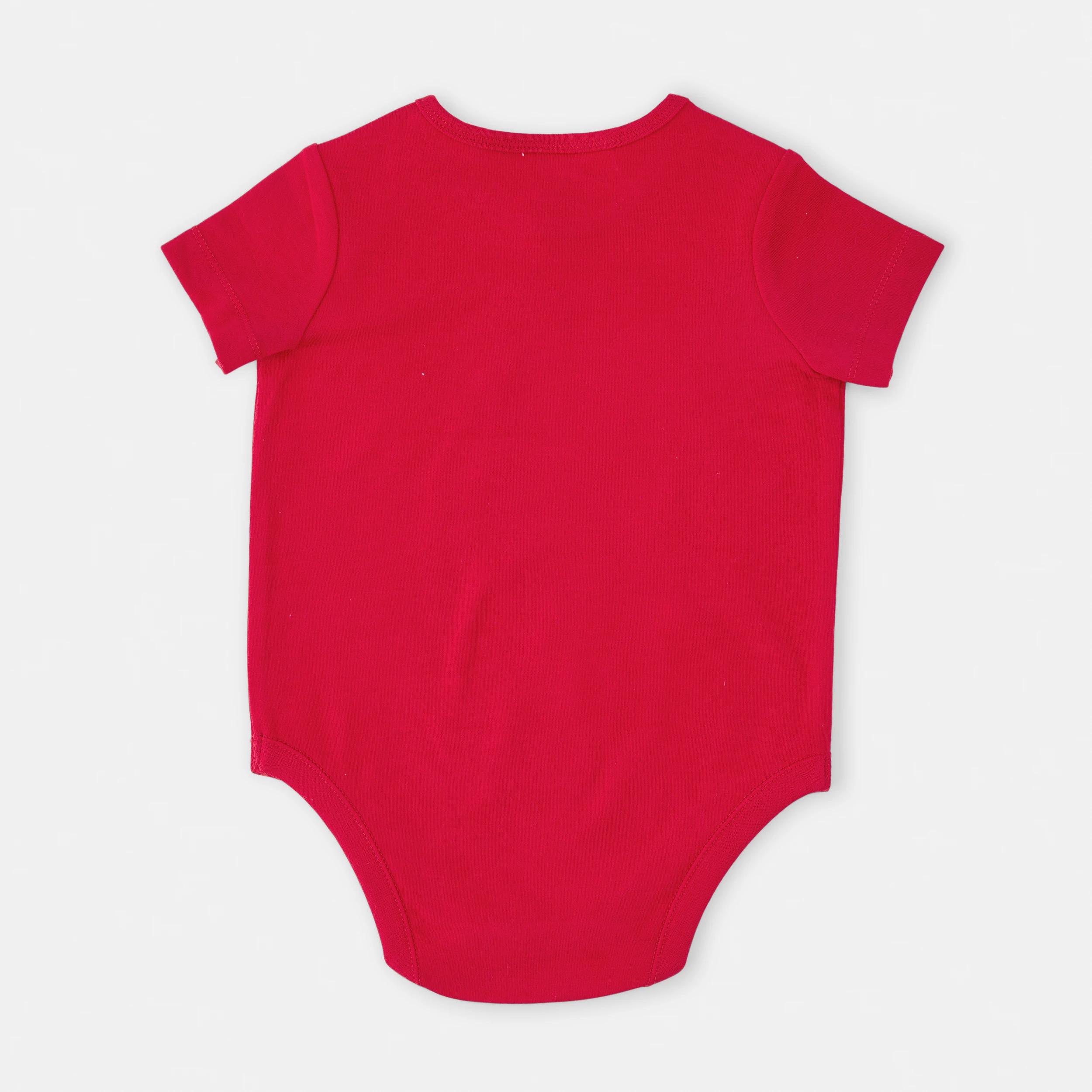 2 Christmas Short Sleeve Print Bodysuit RED SANTA BABY, 2 of 3