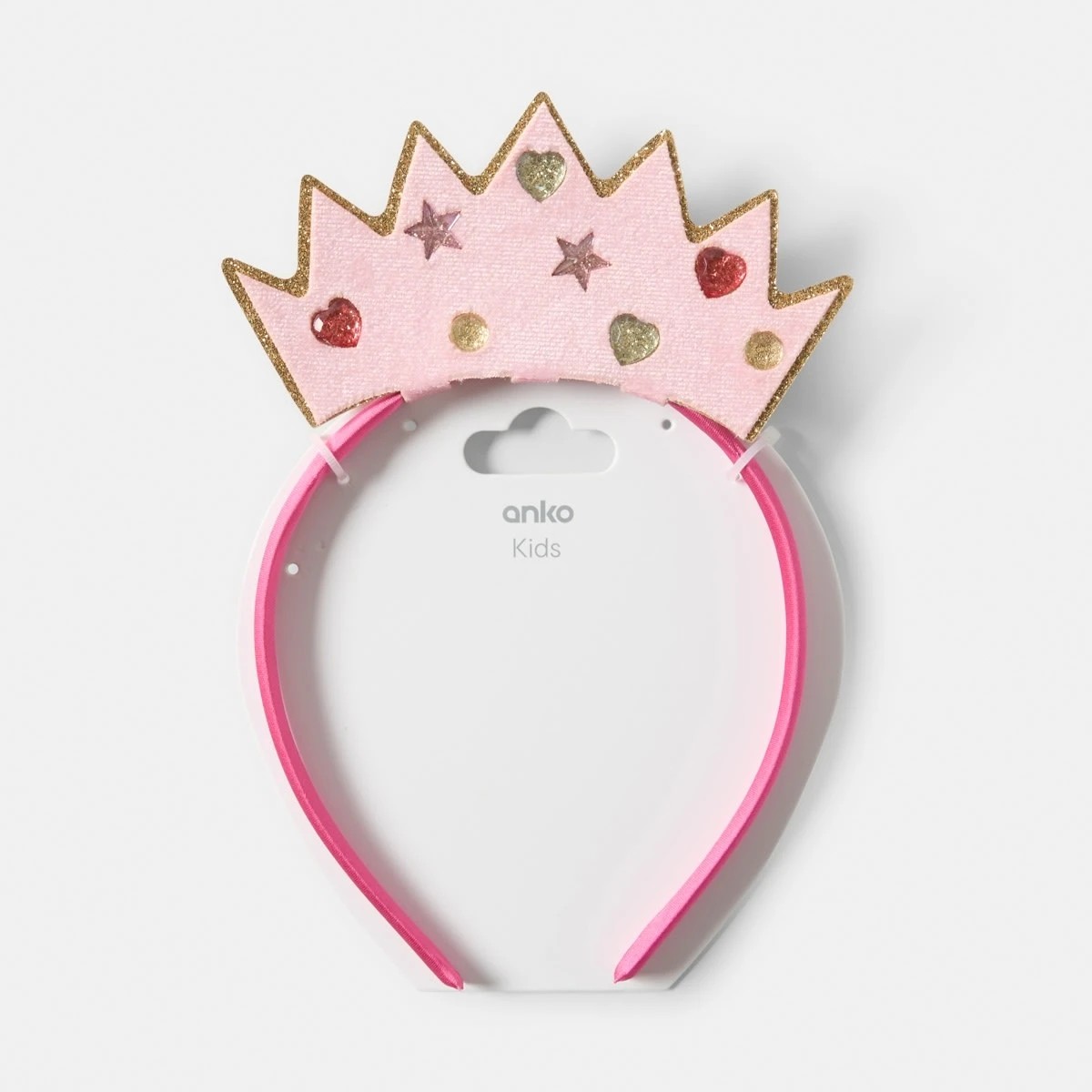 4 Crown Headband - Pink, Red and Gold Tone, 4 of 4