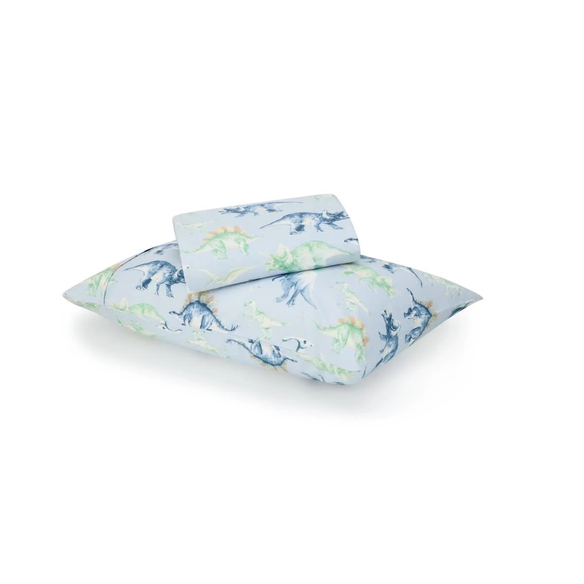 1 Dinosaur Cotton Flannelette Sheet Set - Single Bed, Green, 1 of 7