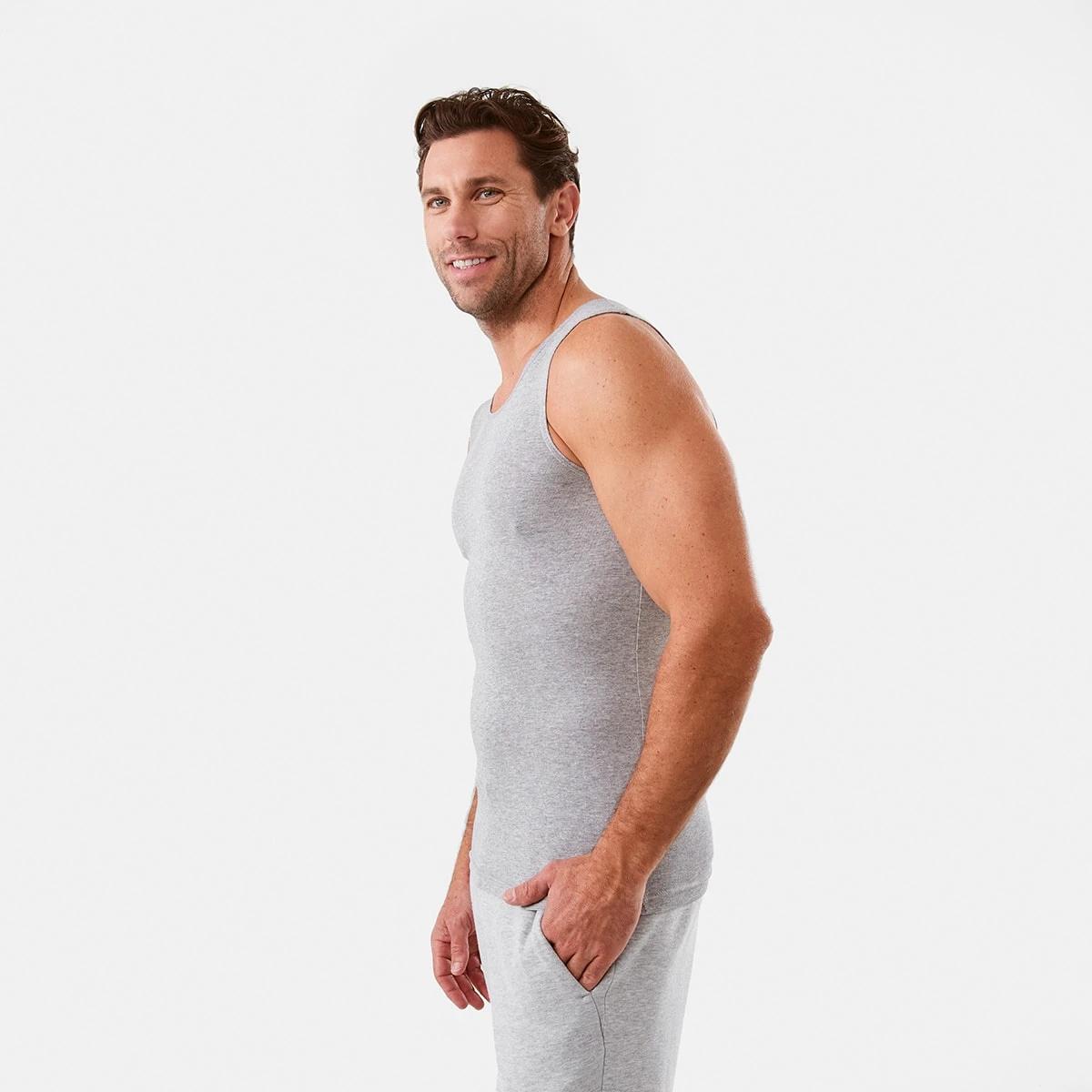 2 3 Pack Singlets GREY MARLE, 2 of 7